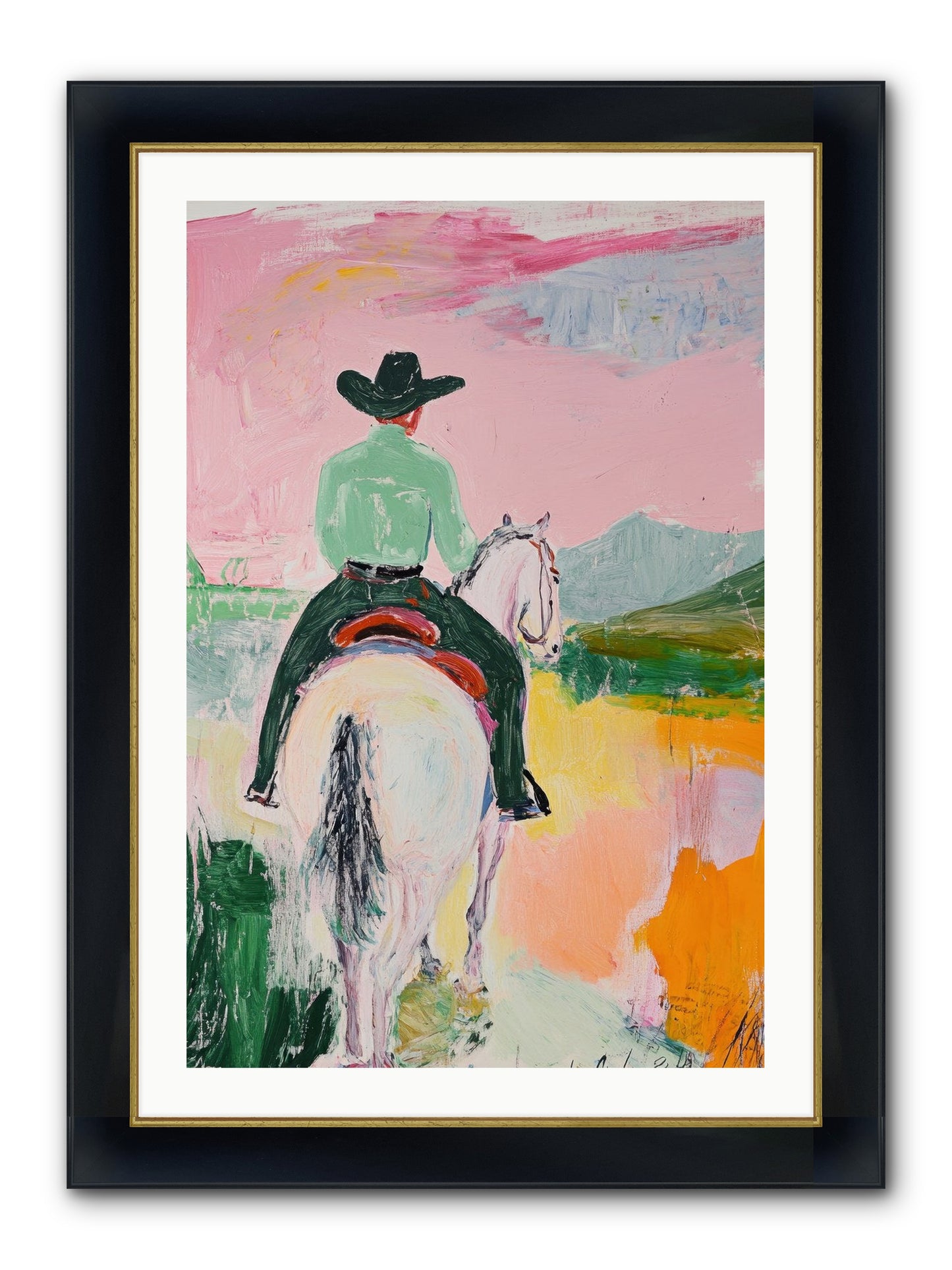Broken Arrow Path Framed Print - Wide Black w/Gold 24x36