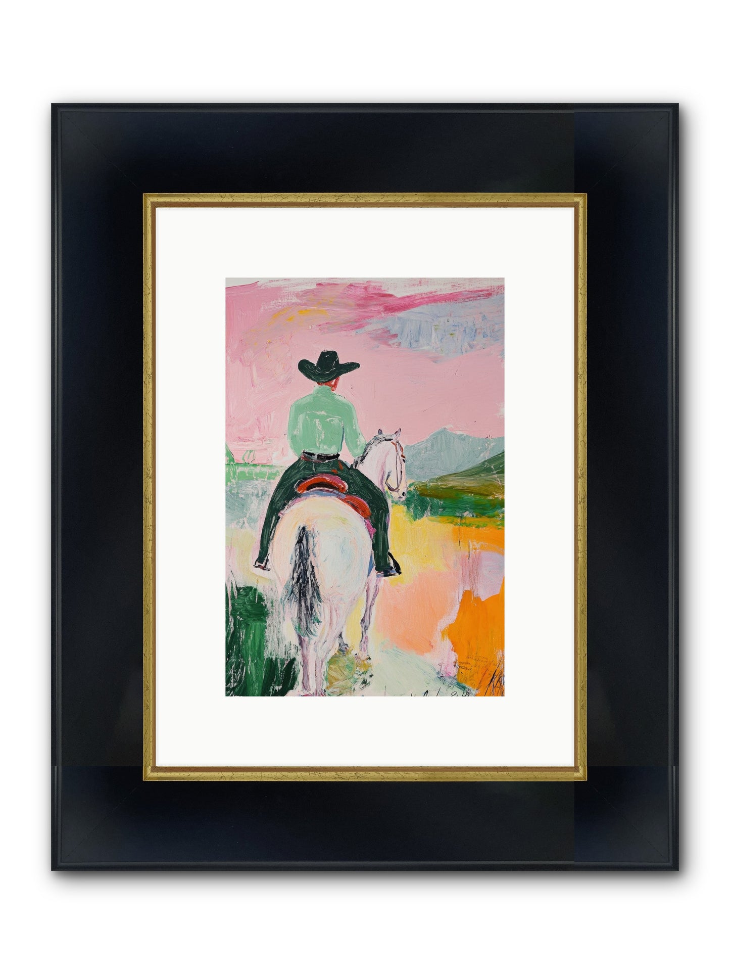 Broken Arrow Path Framed Print - Wide Black w/Gold 8x12