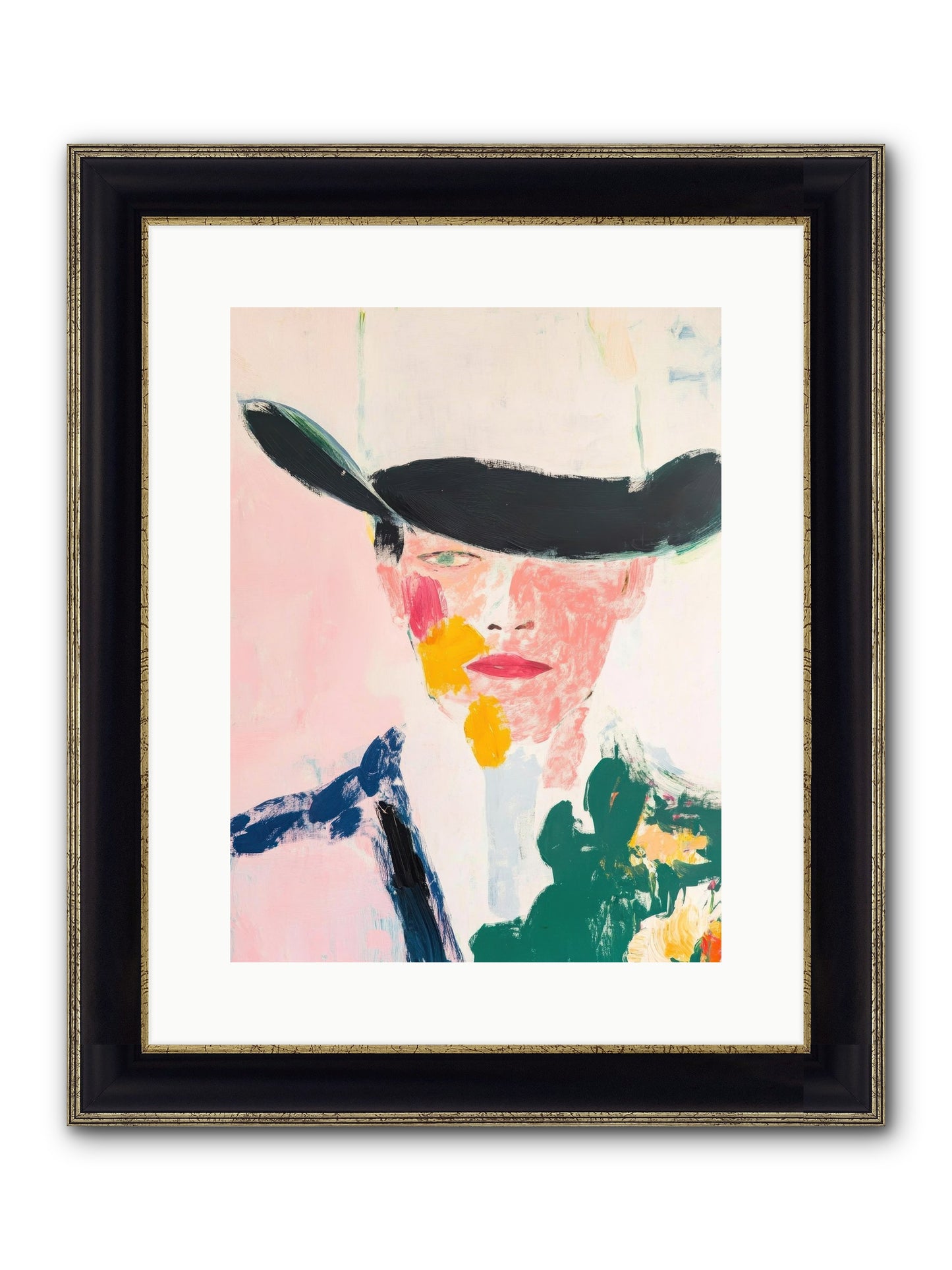 Bronco Breaker Framed Print - Black & Gold 12x16