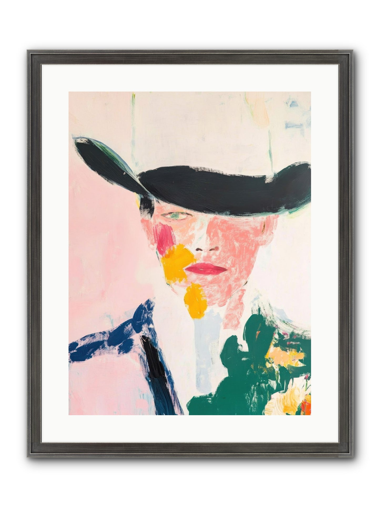 Bronco Breaker Framed Print - Slimwoods Black/Silver 18x24