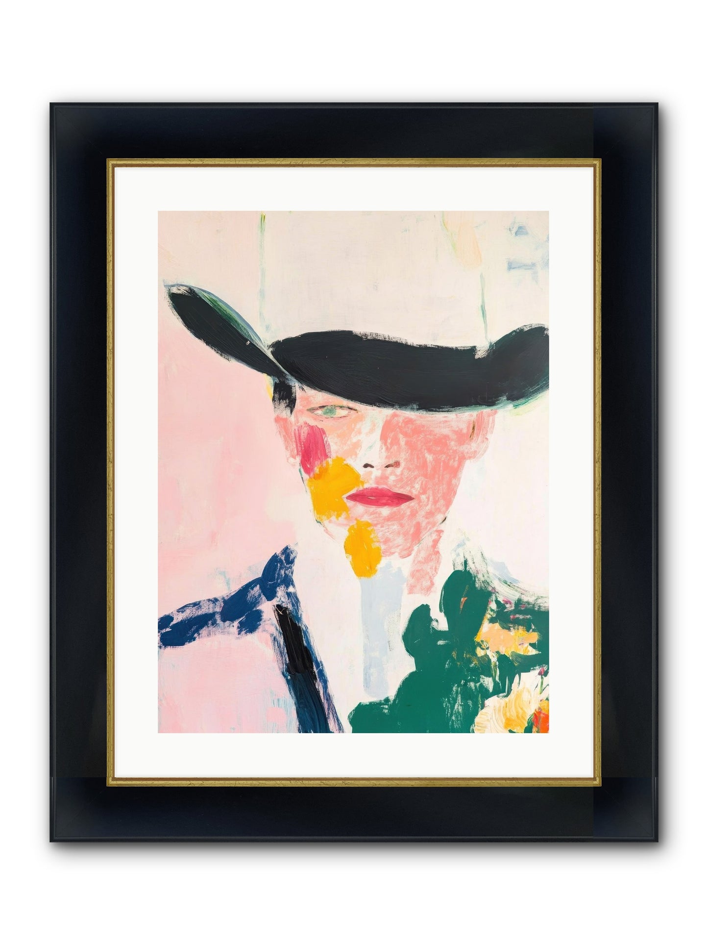Bronco Breaker Framed Print - Wide Black w/Gold 18x24