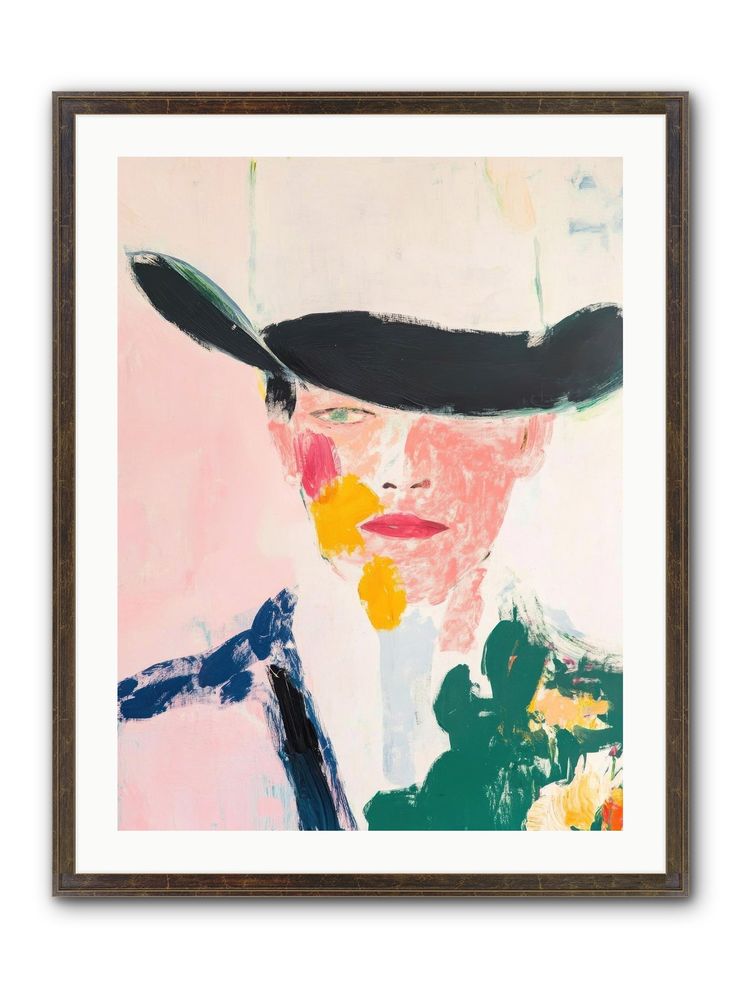 Bronco Breaker Framed Print - Slimwoods Black/Gold 24x32