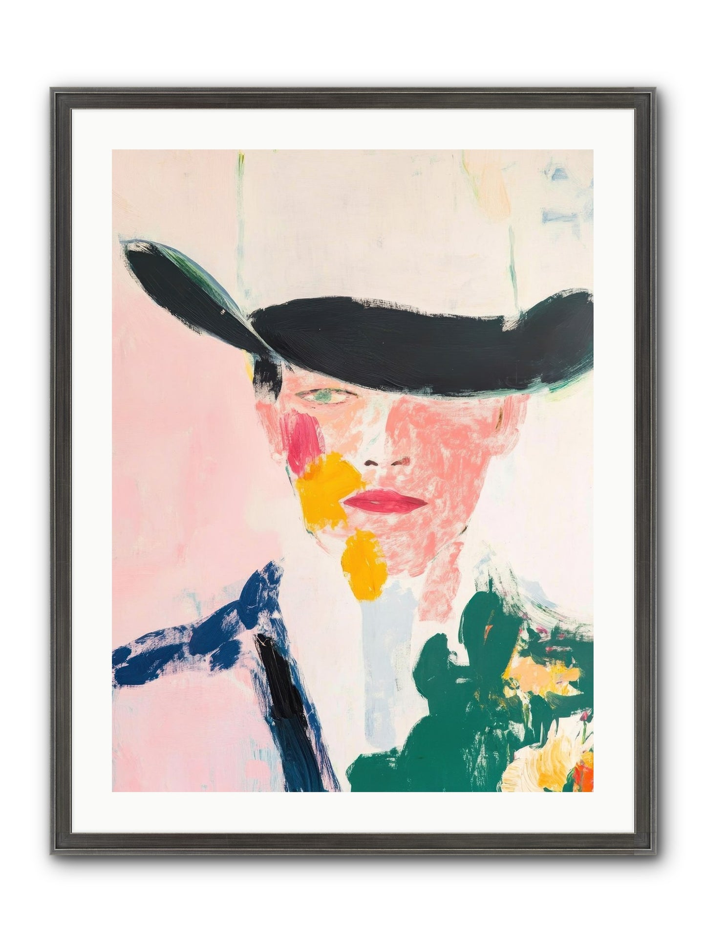 Bronco Breaker Framed Print - Slimwoods Black/Silver 24x32
