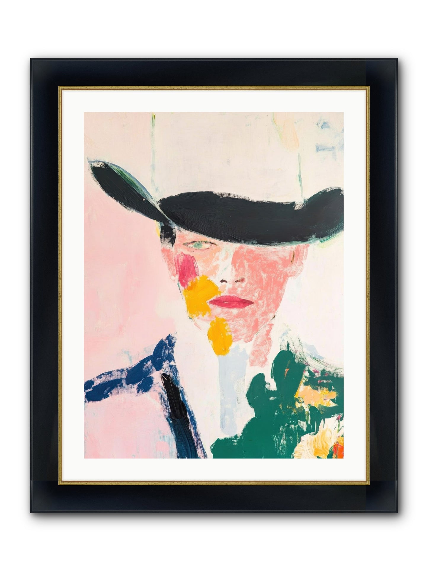 Bronco Breaker Framed Print - Wide Black w/Gold 24x32