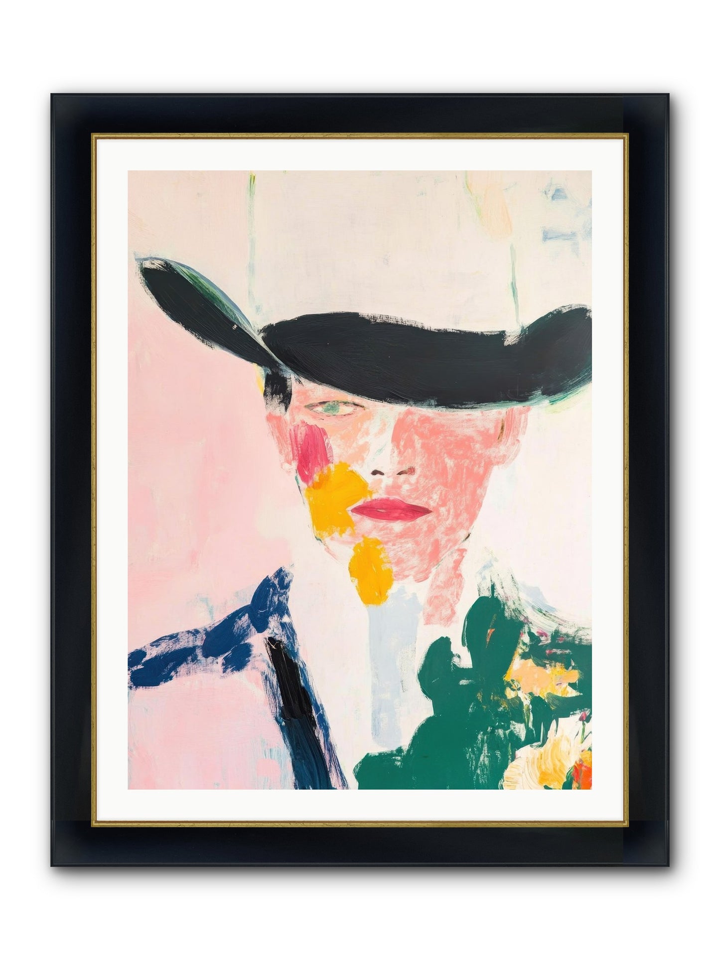 Bronco Breaker Framed Print - Wide Black w/Gold 30x40