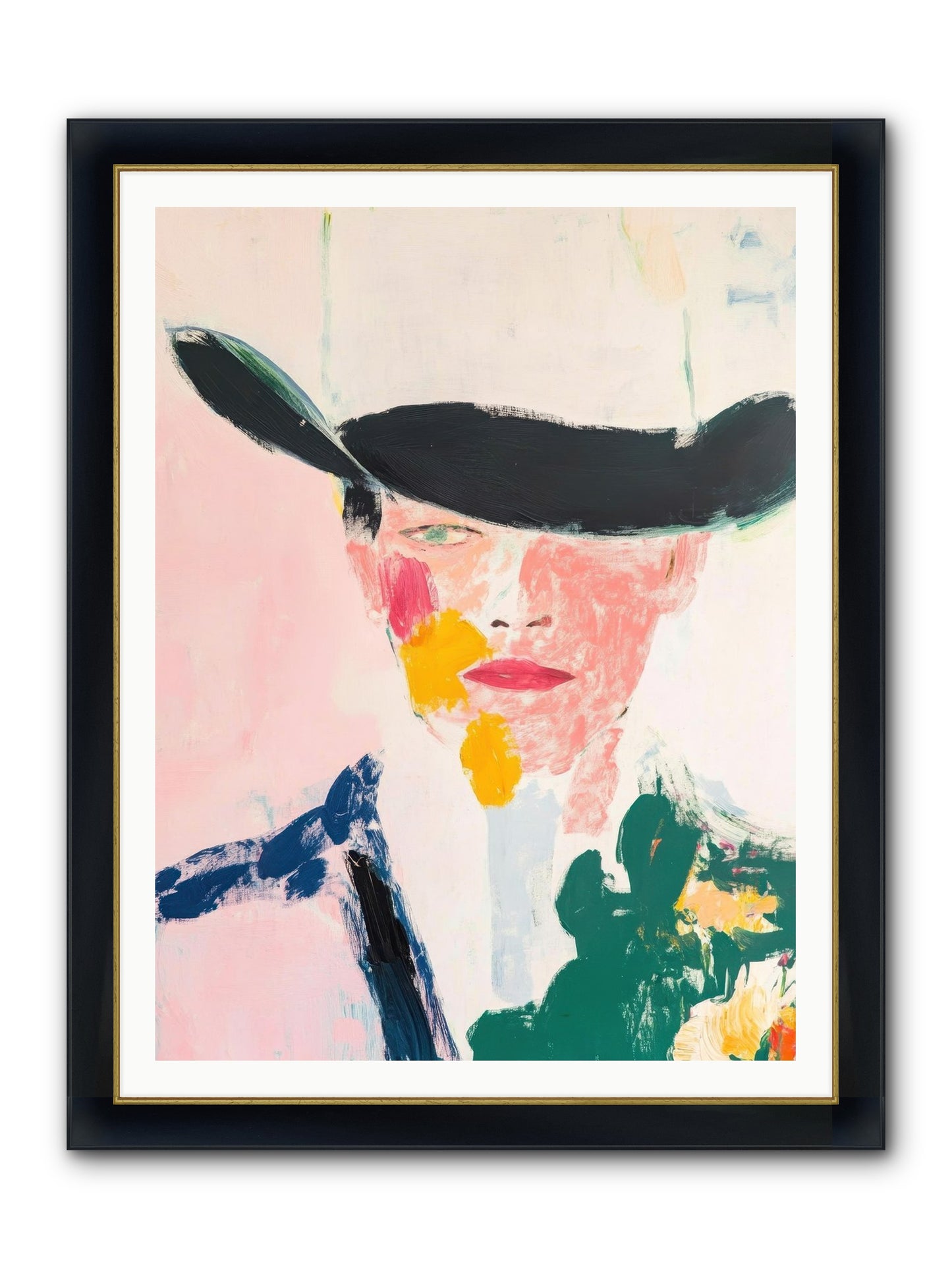 Bronco Breaker Framed Print - Wide Black w/Gold 36x48