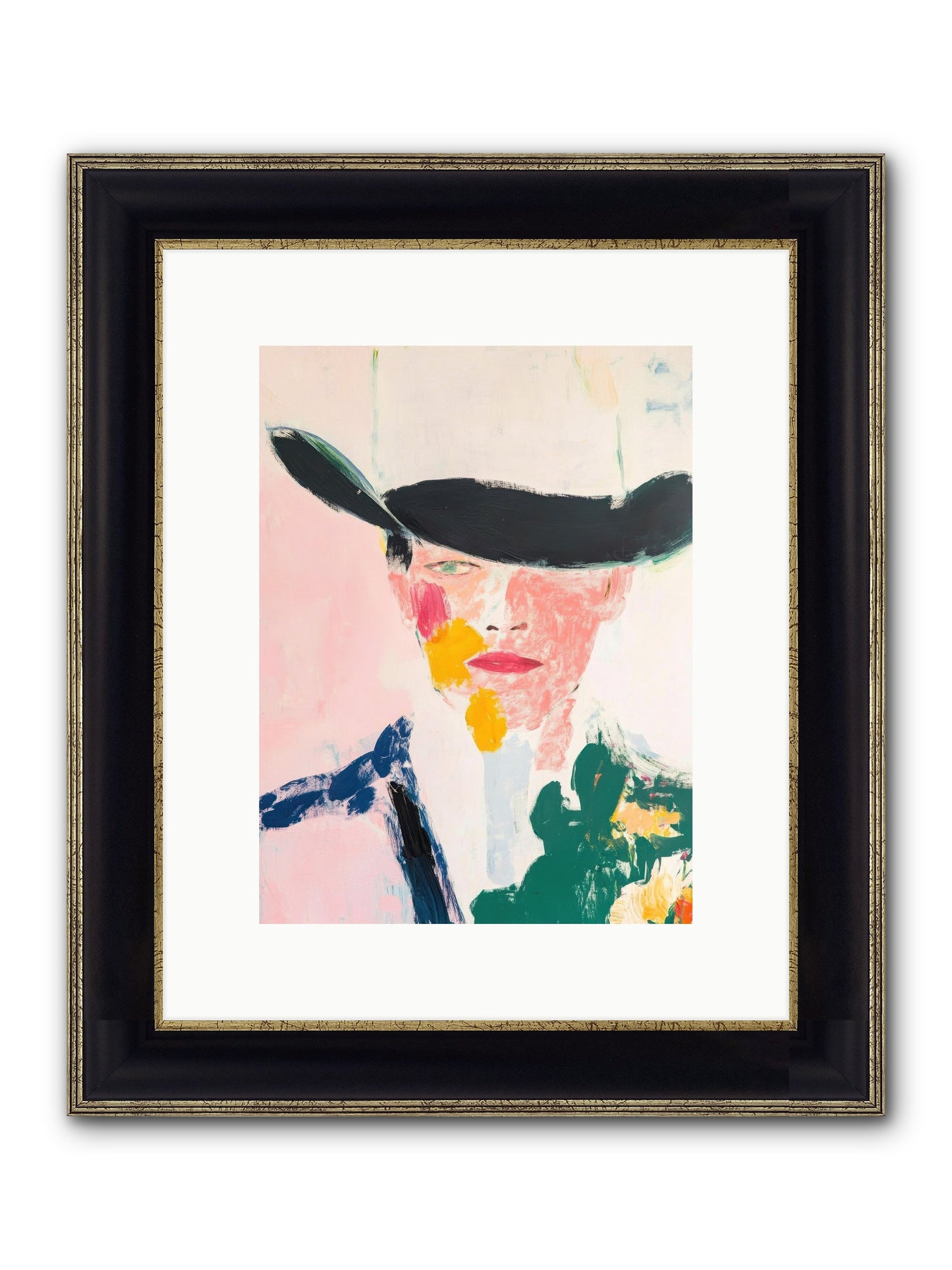 Bronco Breaker Framed Print - Black & Gold 9x12