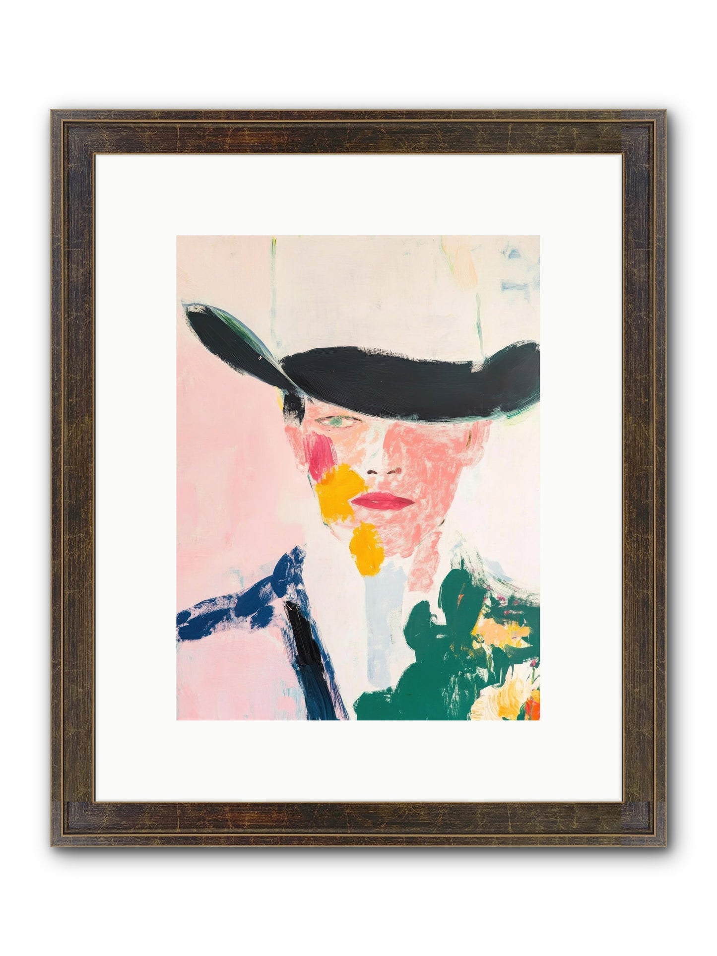 Bronco Breaker Framed Print - Slimwoods Black/Gold 9x12