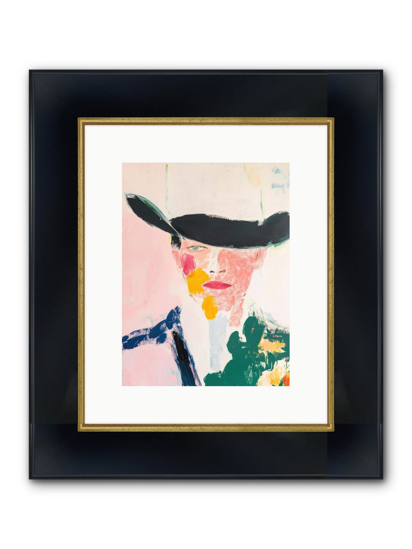 Bronco Breaker Framed Print - Wide Black w/Gold 9x12