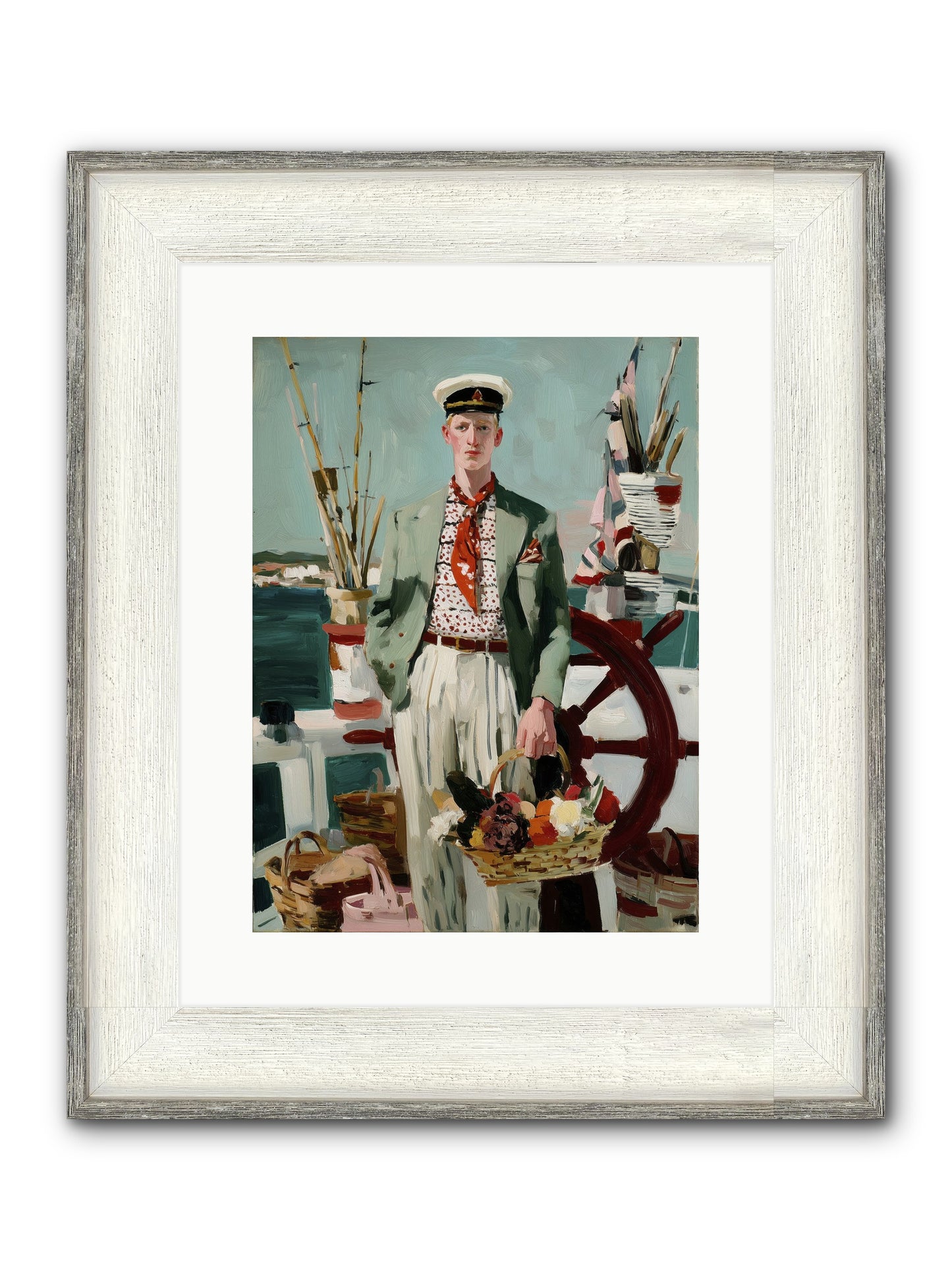 Brothers In Storms Framed Print - Driftwood White 12x16