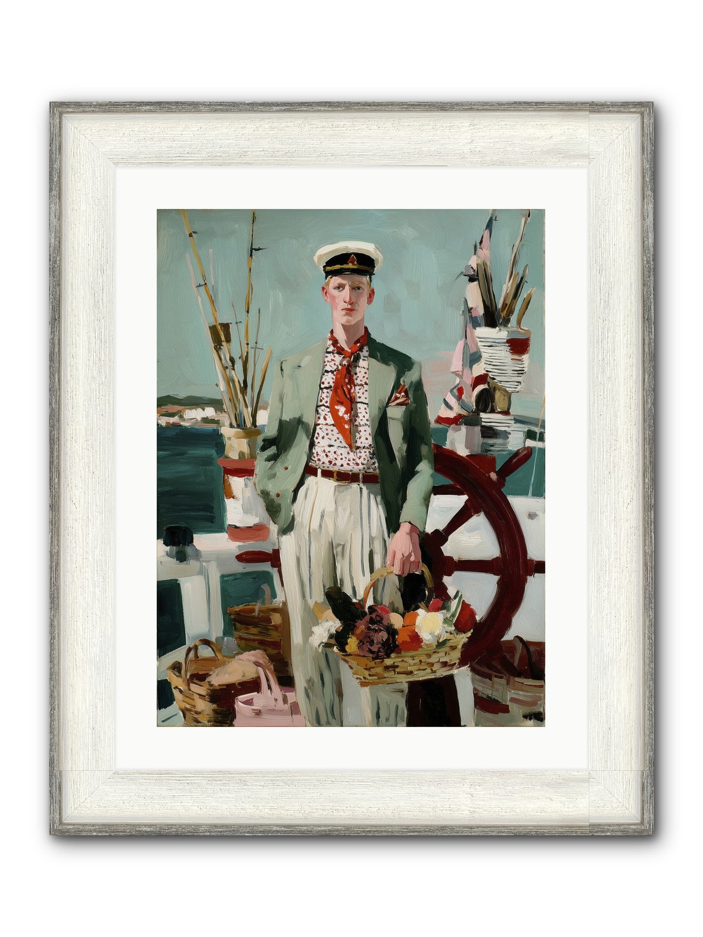 Brothers In Storms Framed Print - Driftwood White 18x24