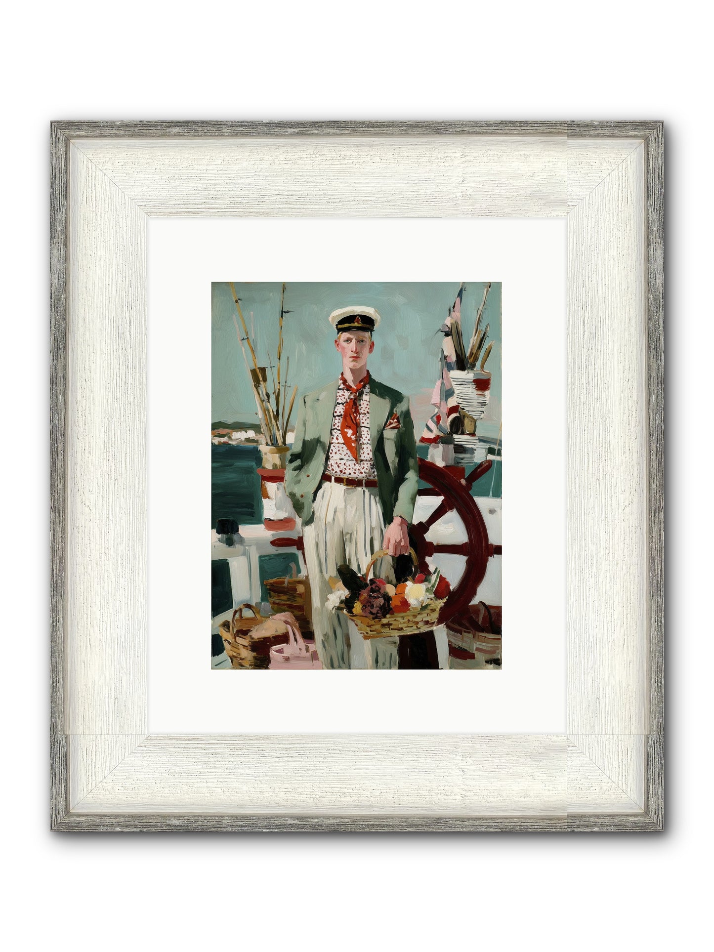 Brothers In Storms Framed Print - Driftwood White 9x12