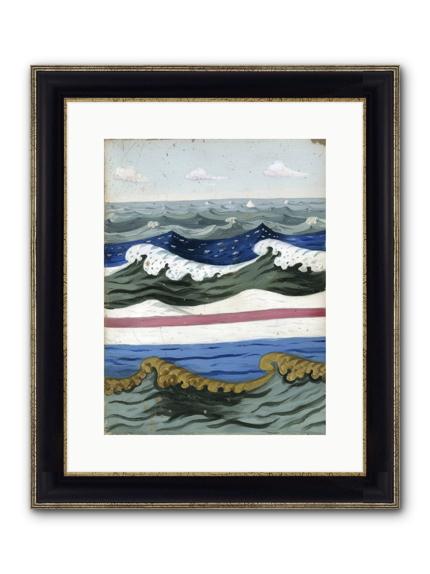 Brushed Horizon Framed Print - Black & Gold 12x16