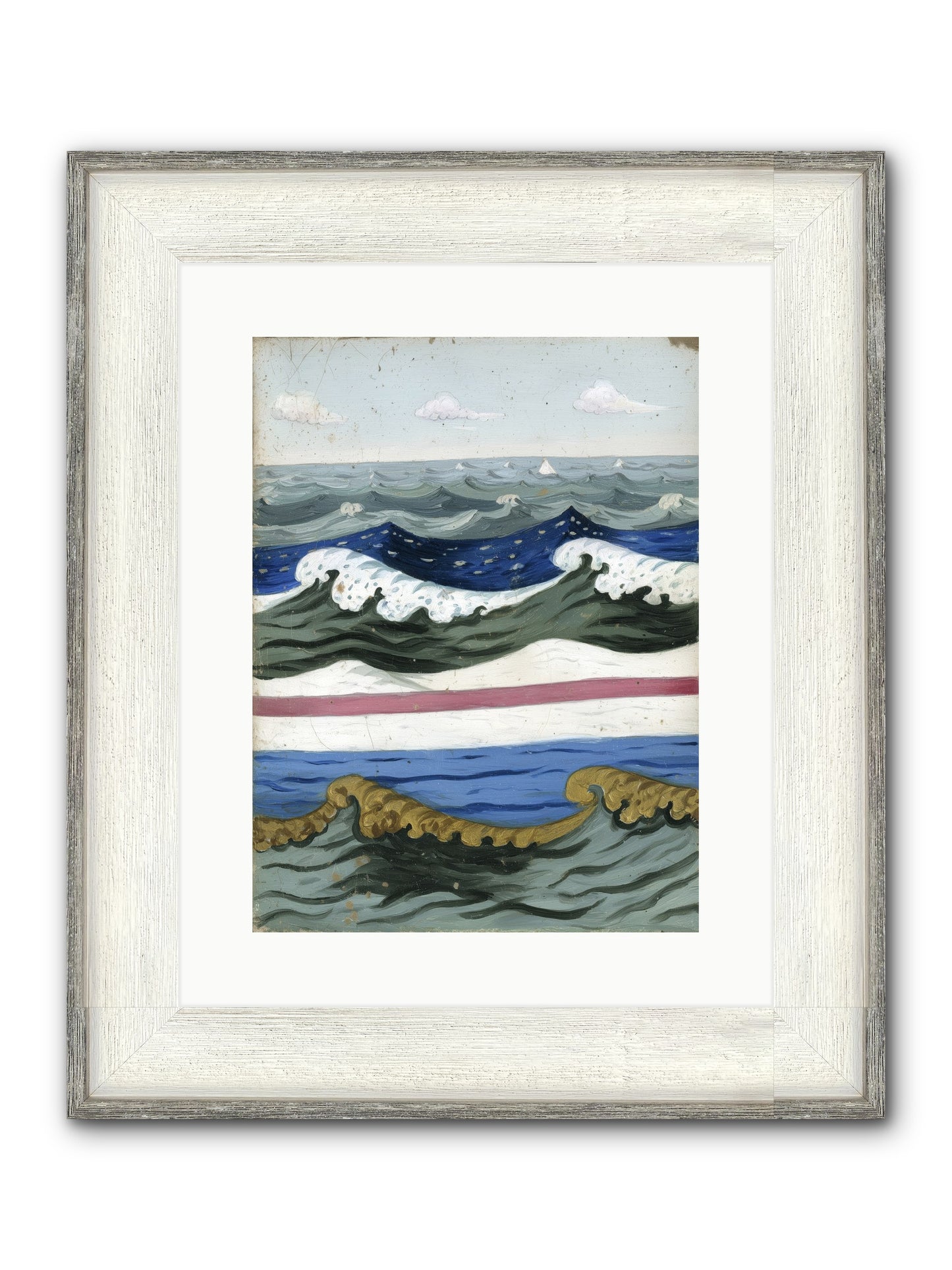 Brushed Horizon Framed Print - Driftwood White 12x16