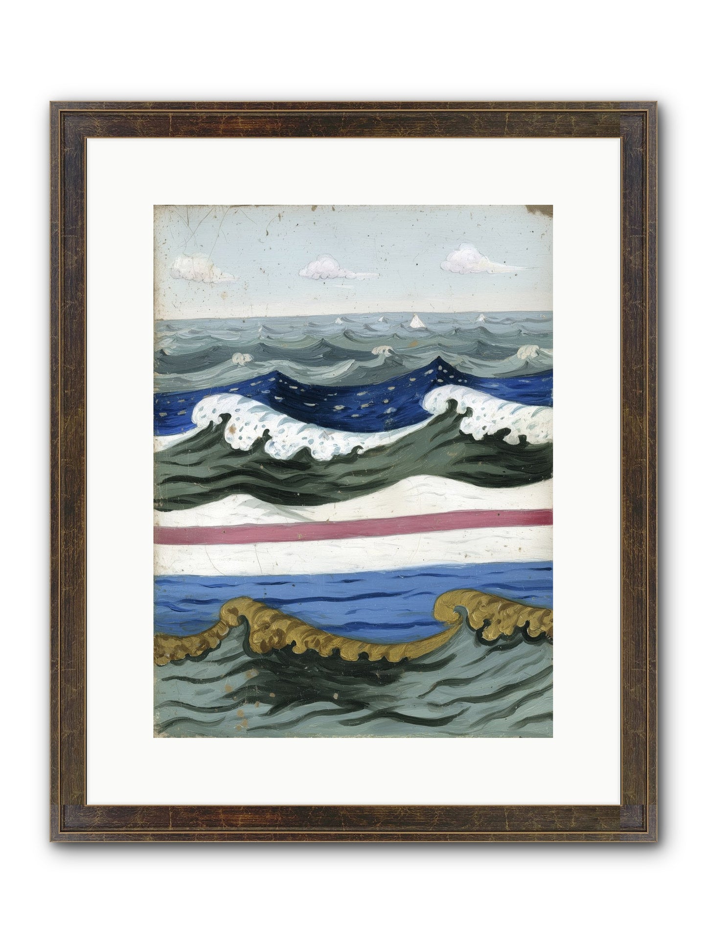 Brushed Horizon Framed Print - Slimwoods Black/Gold 12x16