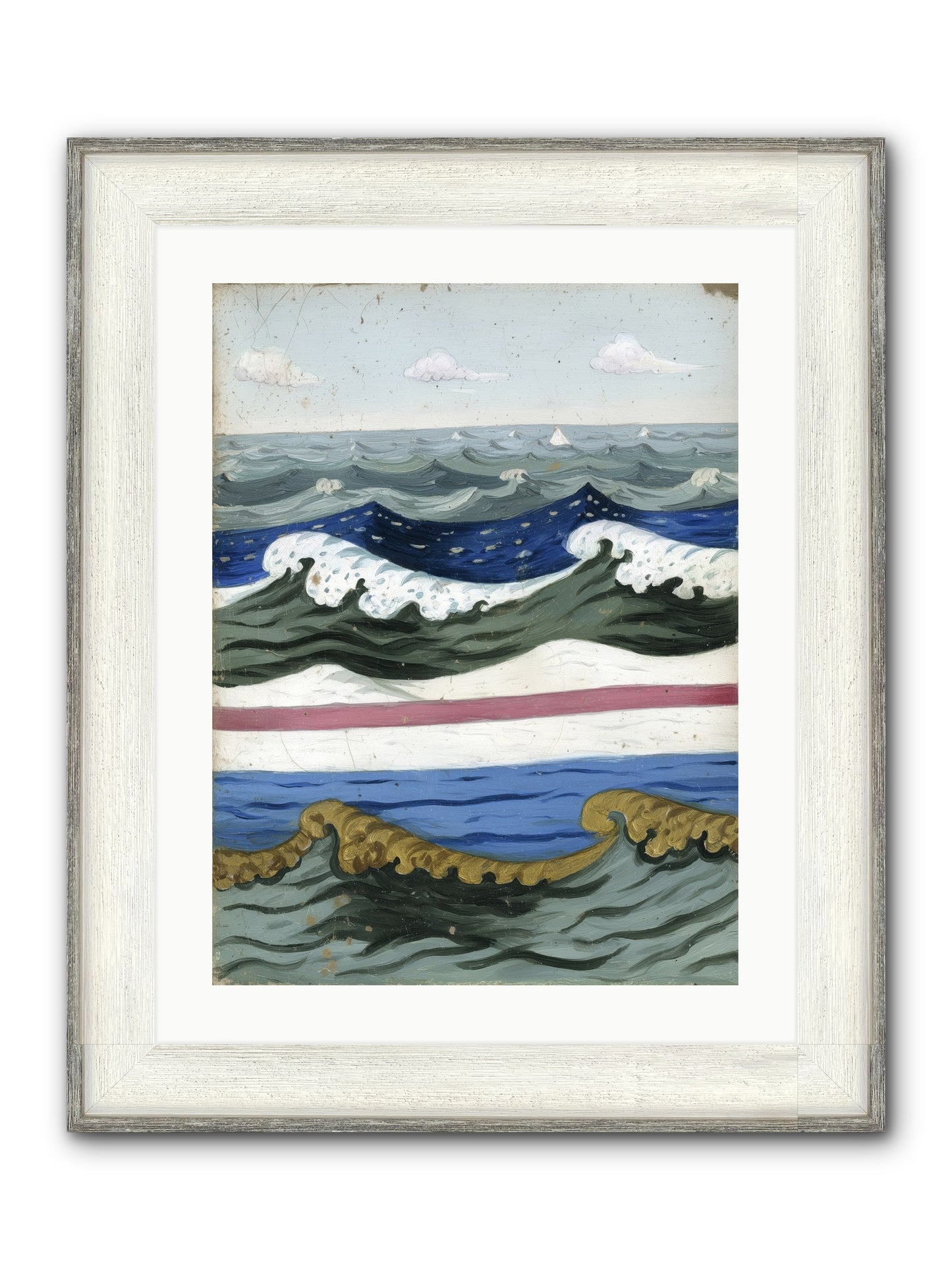 Brushed Horizon Framed Print - Driftwood White 18x24