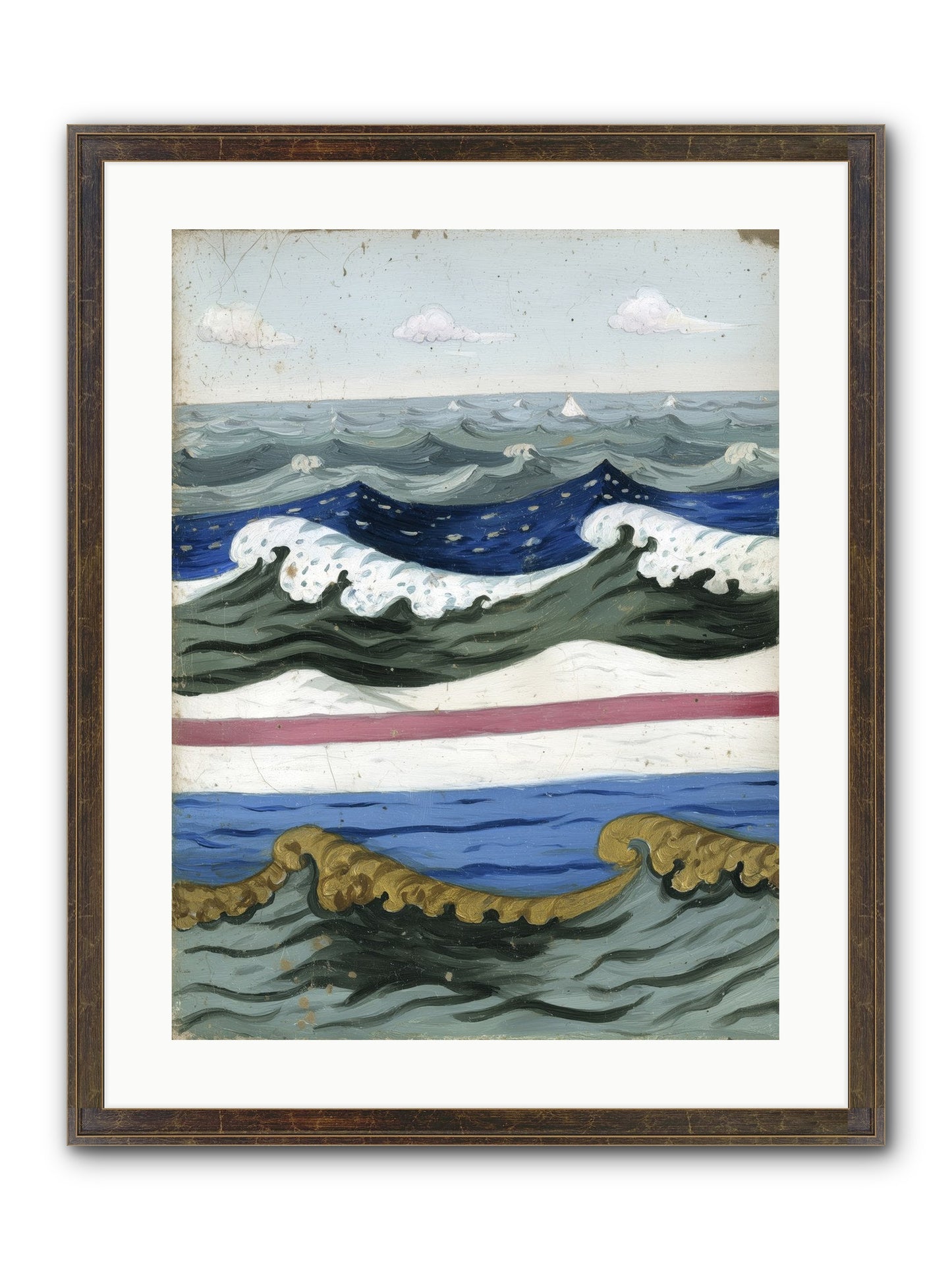 Brushed Horizon Framed Print - Slimwoods Black/Gold 18x24