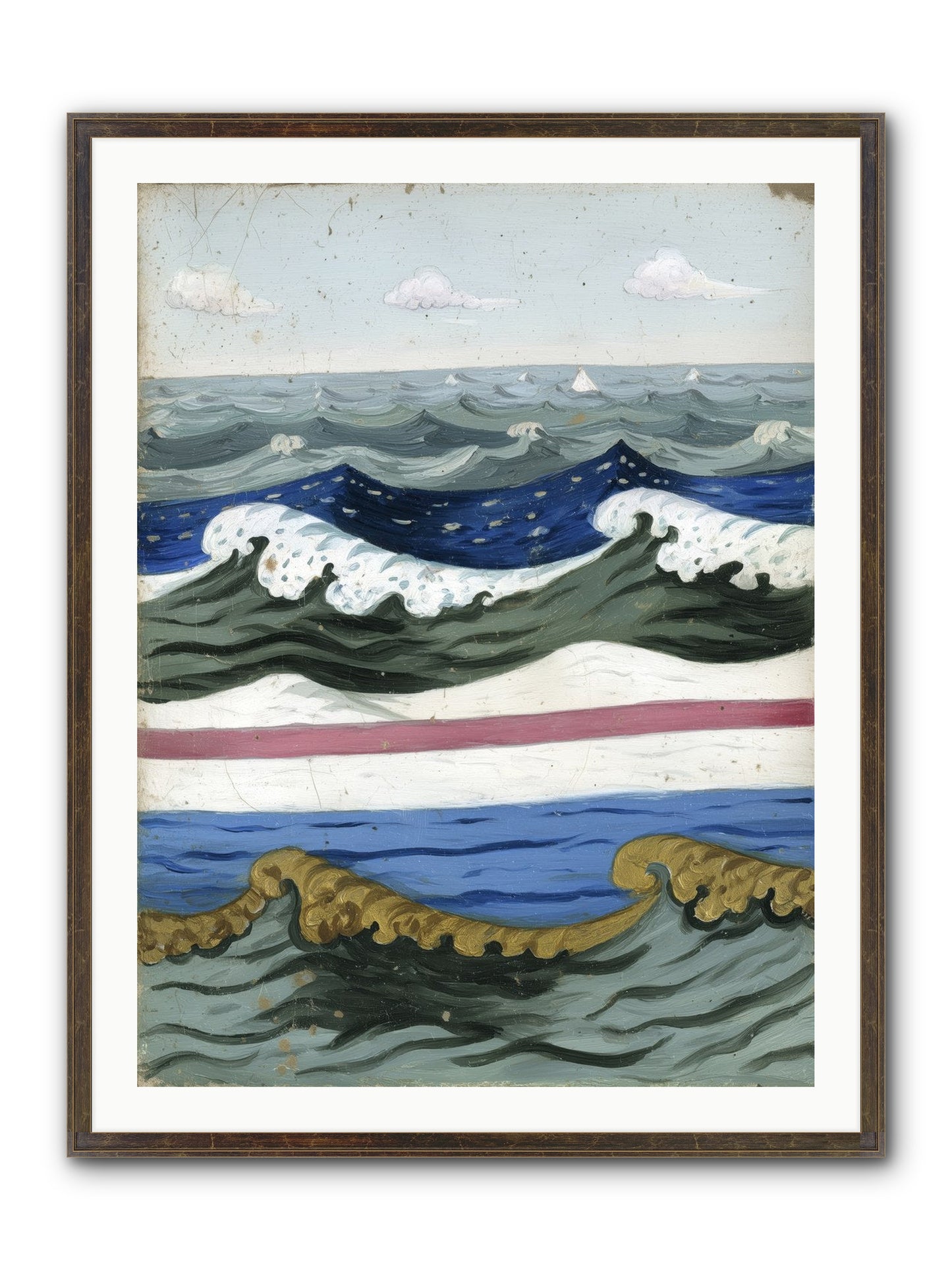 Brushed Horizon Framed Print - Slimwoods Black/Gold 30x40