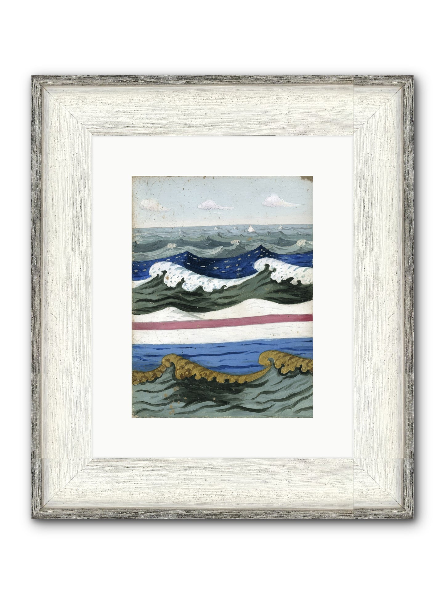 Brushed Horizon Framed Print - Driftwood White 9x12