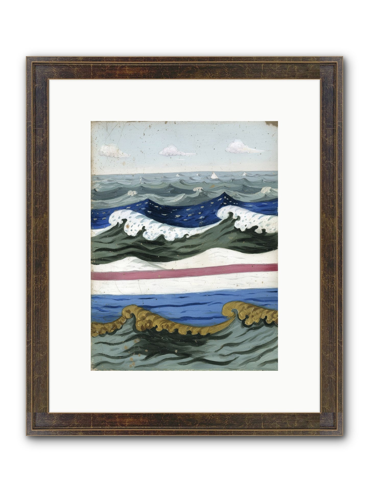 Brushed Horizon Framed Print - Slimwoods Black/Gold 9x12