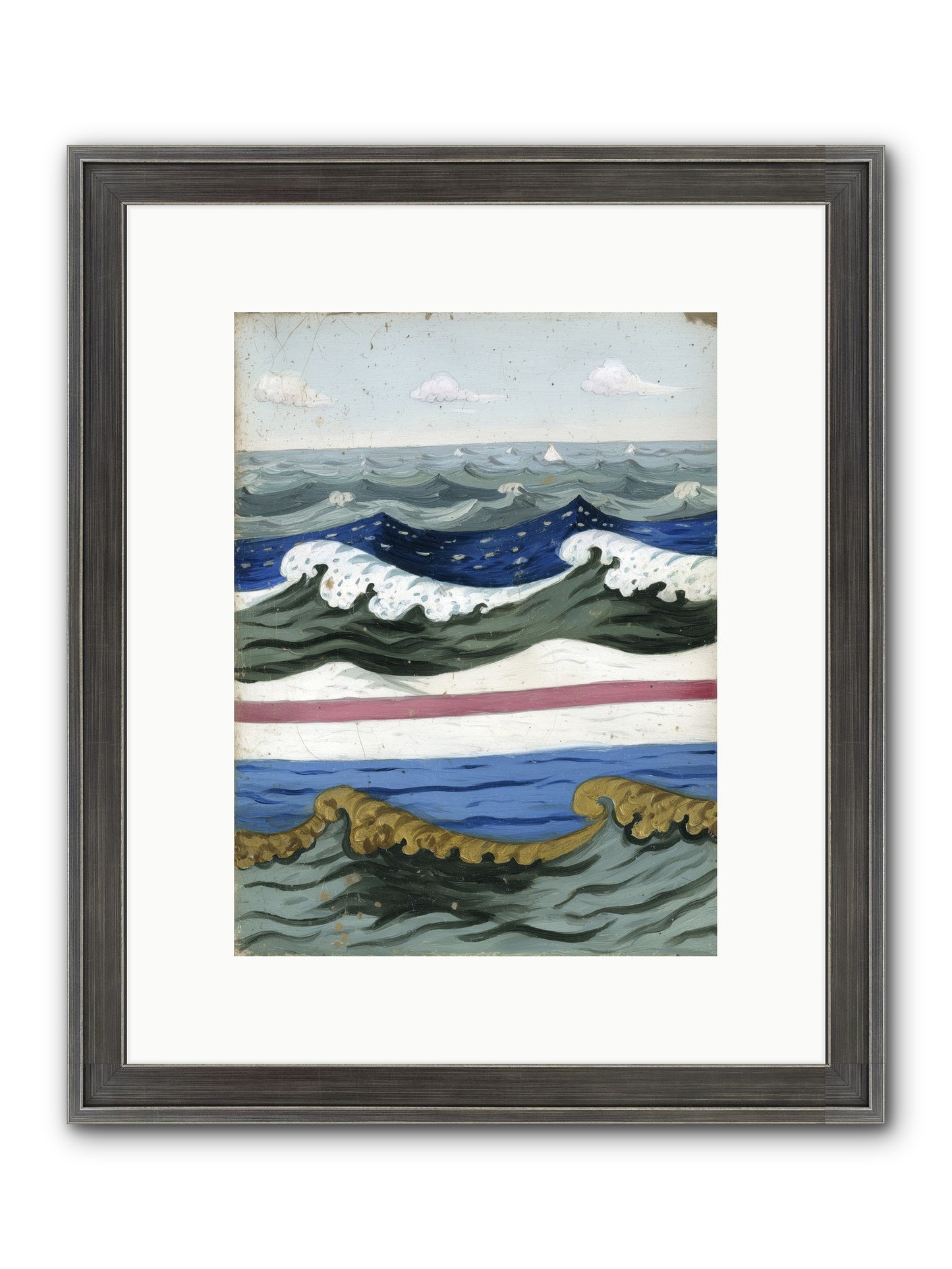 Brushed Horizon Framed Print - Slimwoods Black/Silver 9x12