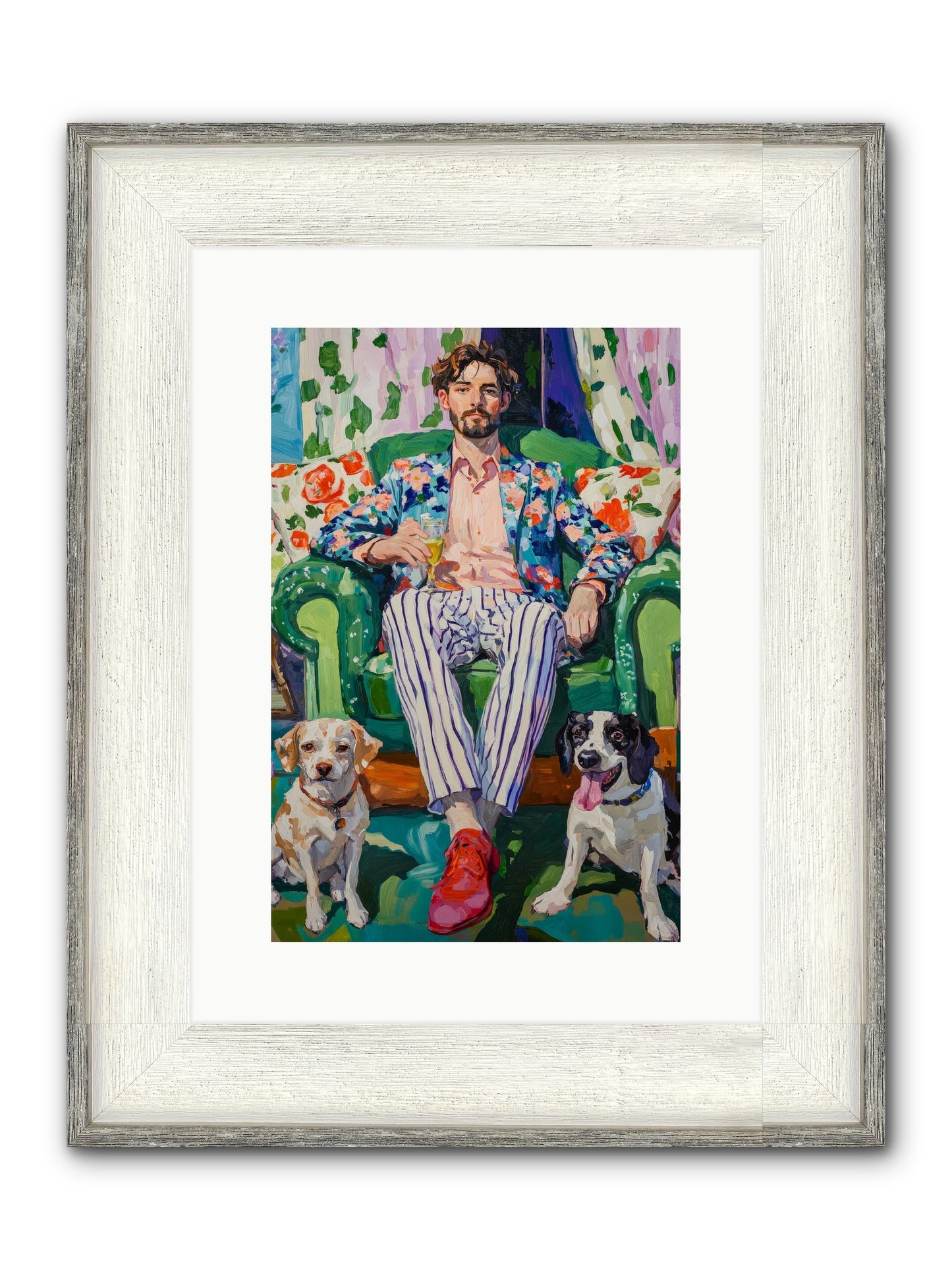 Bubbles With The Boys Framed Print - Driftwood White 10x15