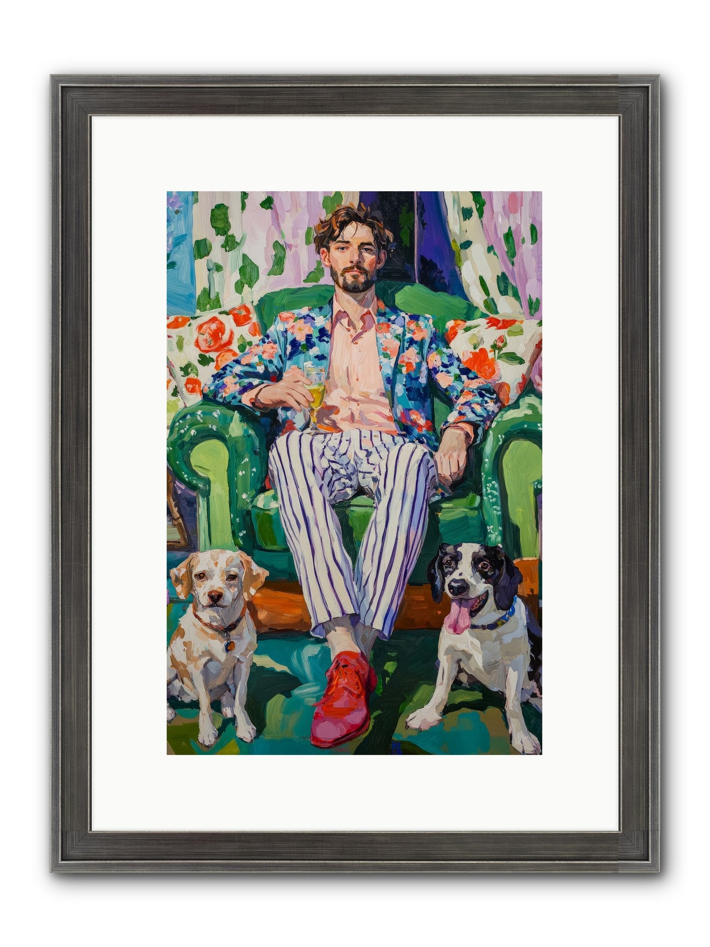 Bubbles With The Boys Framed Print - Slimwoods Black/Silver 10x15