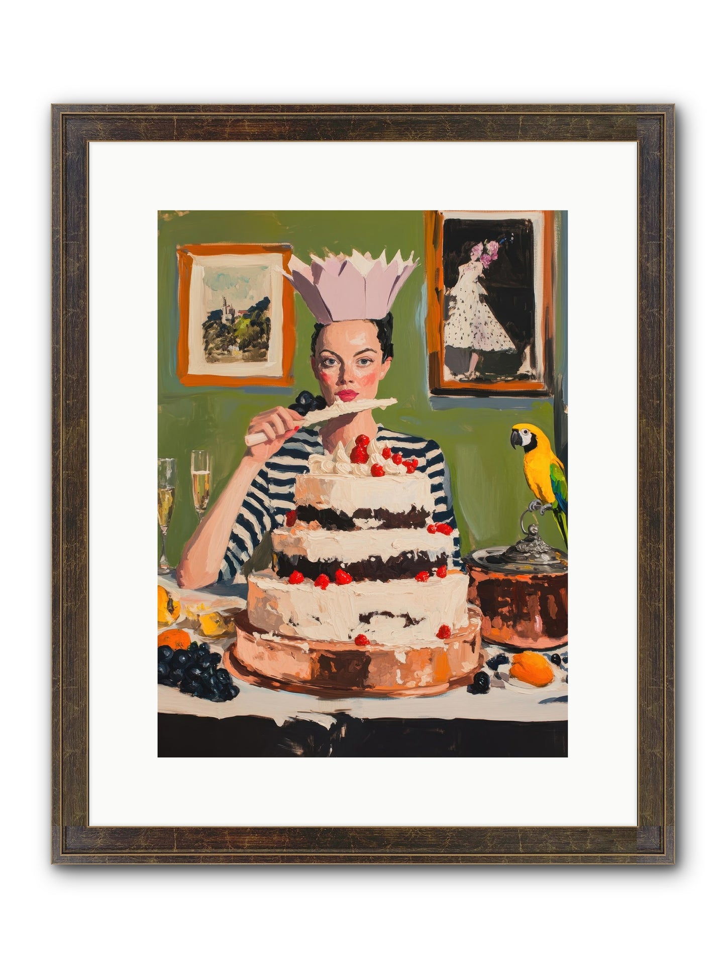 Buttercream Baroness Framed Print - Slimwoods Black/Gold 12x16