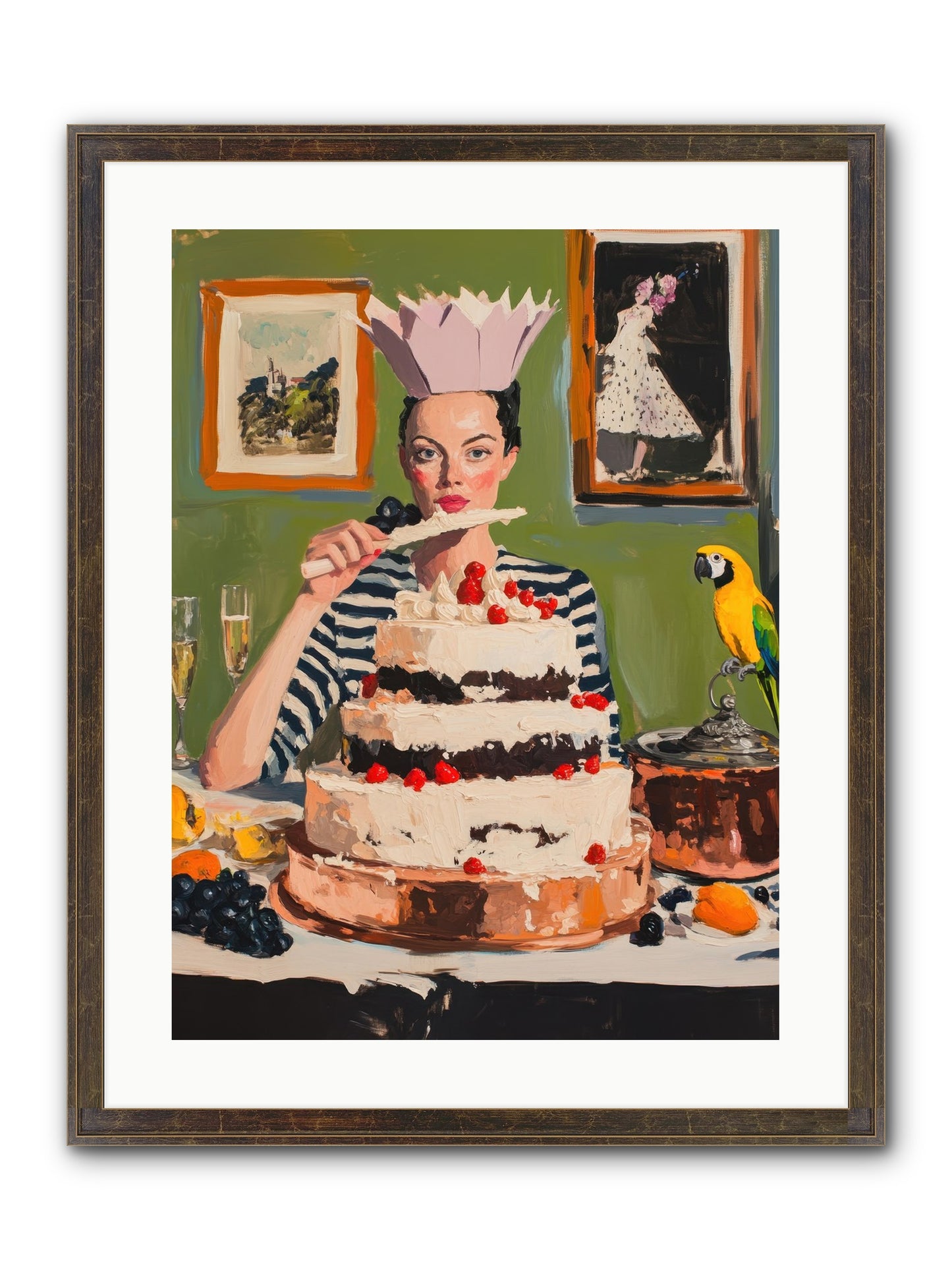 Buttercream Baroness Framed Print - Slimwoods Black/Gold 18x24