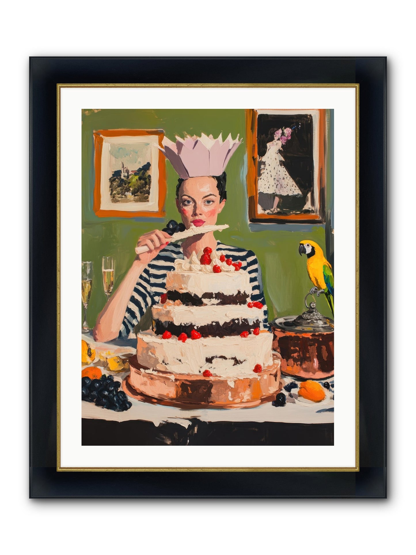 Buttercream Baroness Framed Print - Wide Black w/Gold 24x32