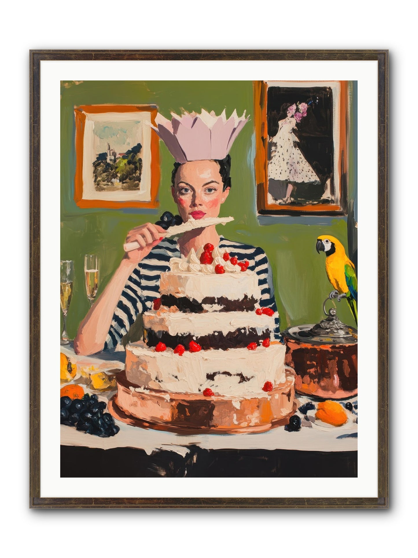 Buttercream Baroness Framed Print - Slimwoods Black/Gold 30x40