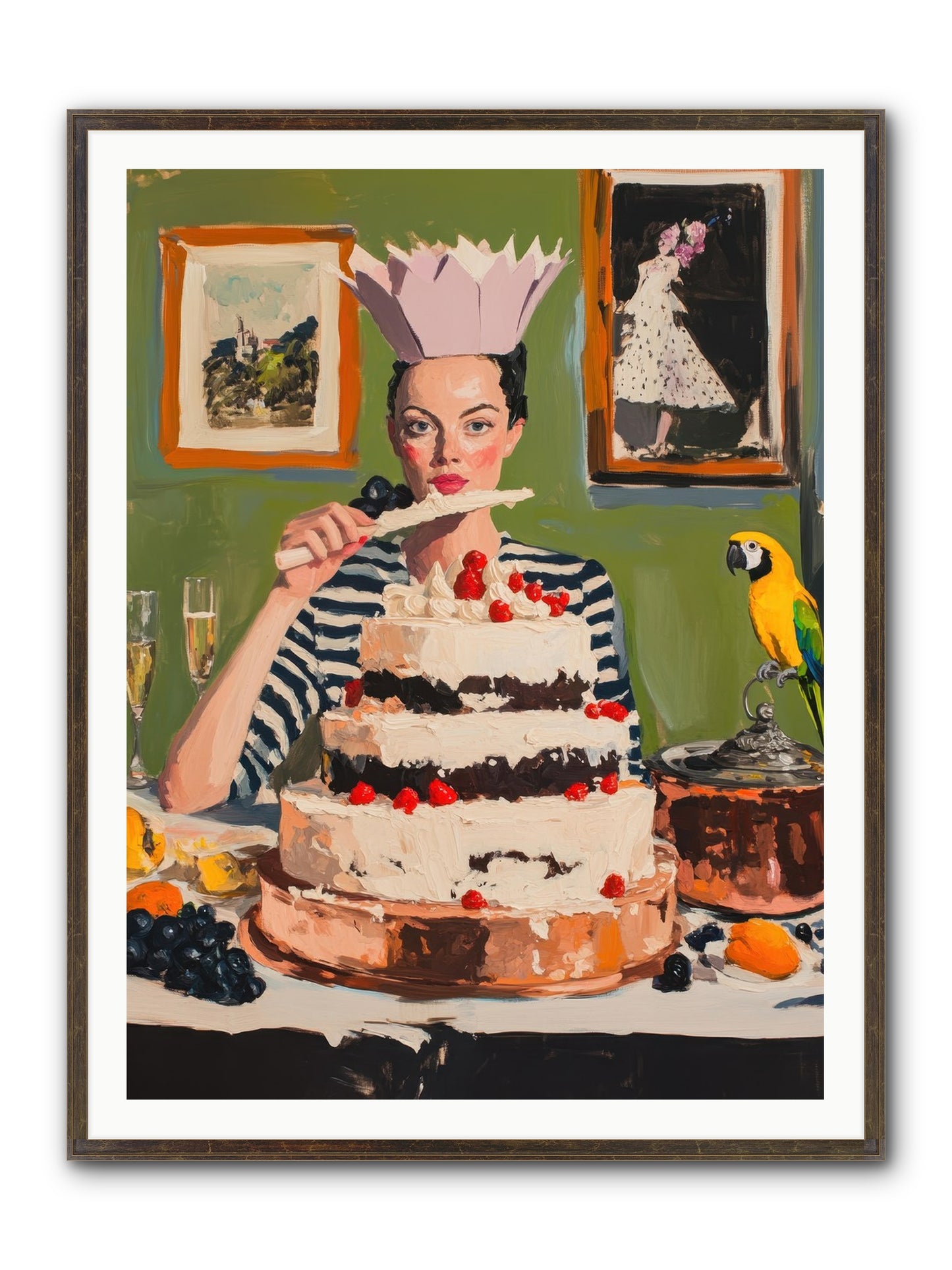 Buttercream Baroness Framed Print - Slimwoods Black/Gold 36x48