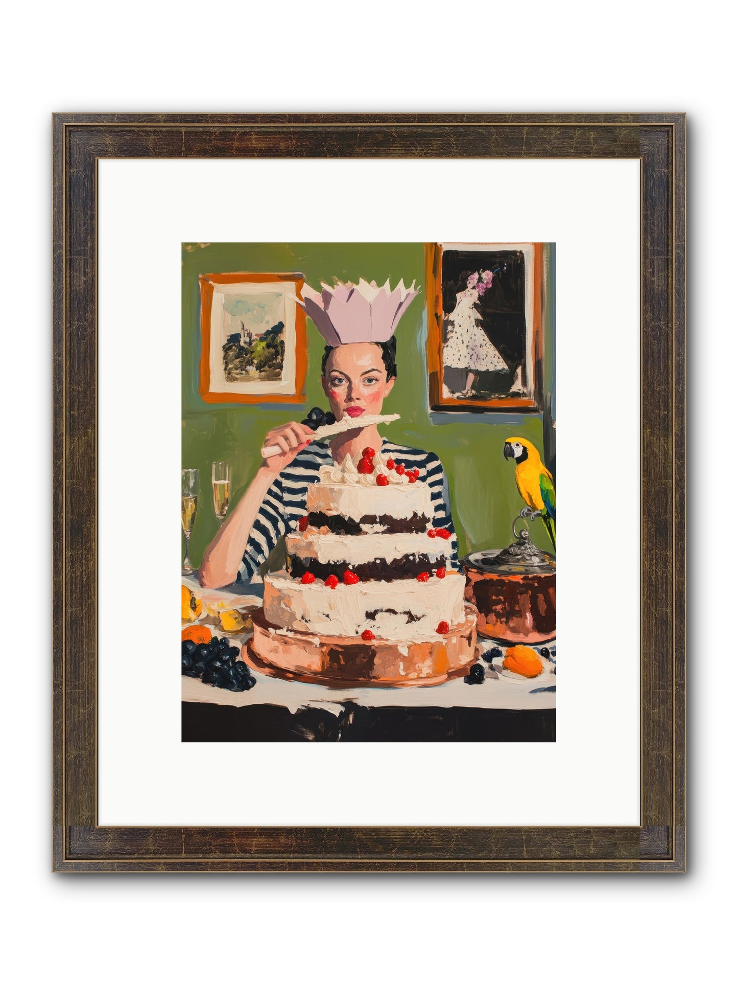 Buttercream Baroness Framed Print - Slimwoods Black/Gold 9x12