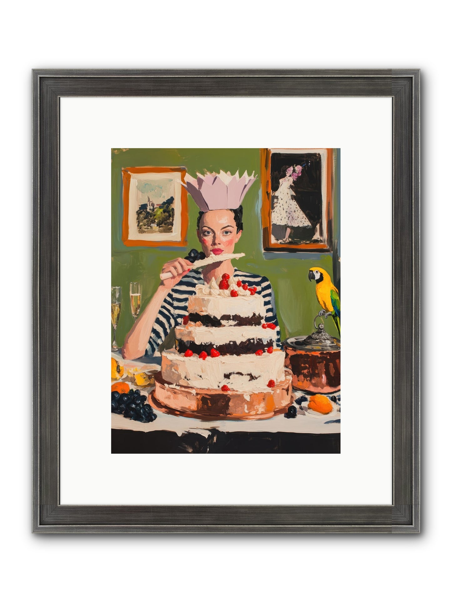 Buttercream Baroness Framed Print - Slimwoods Black/Silver 9x12