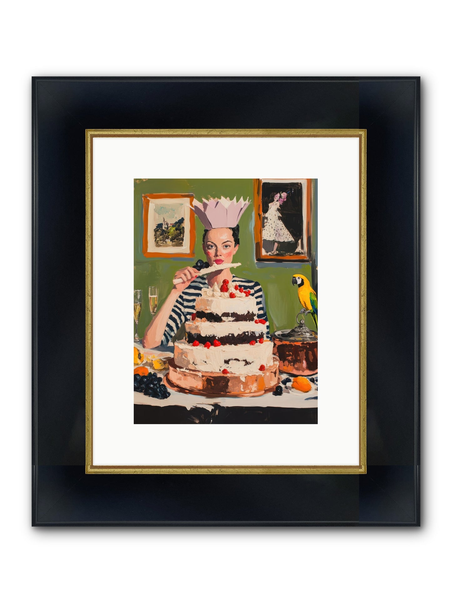Buttercream Baroness Framed Print - Wide Black w/Gold 9x12