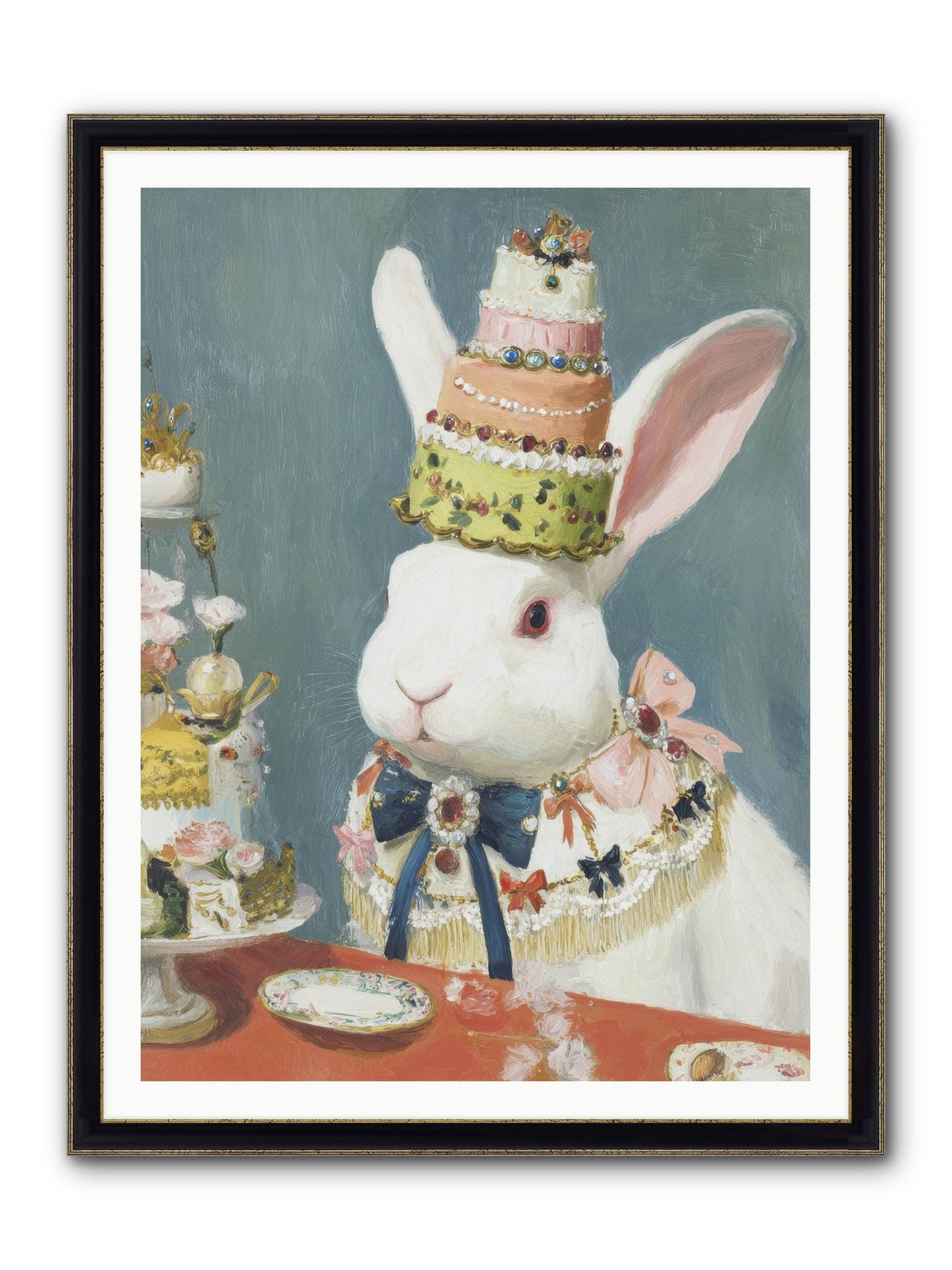Buttercream Clouds Framed Print - Black & Gold 36x48