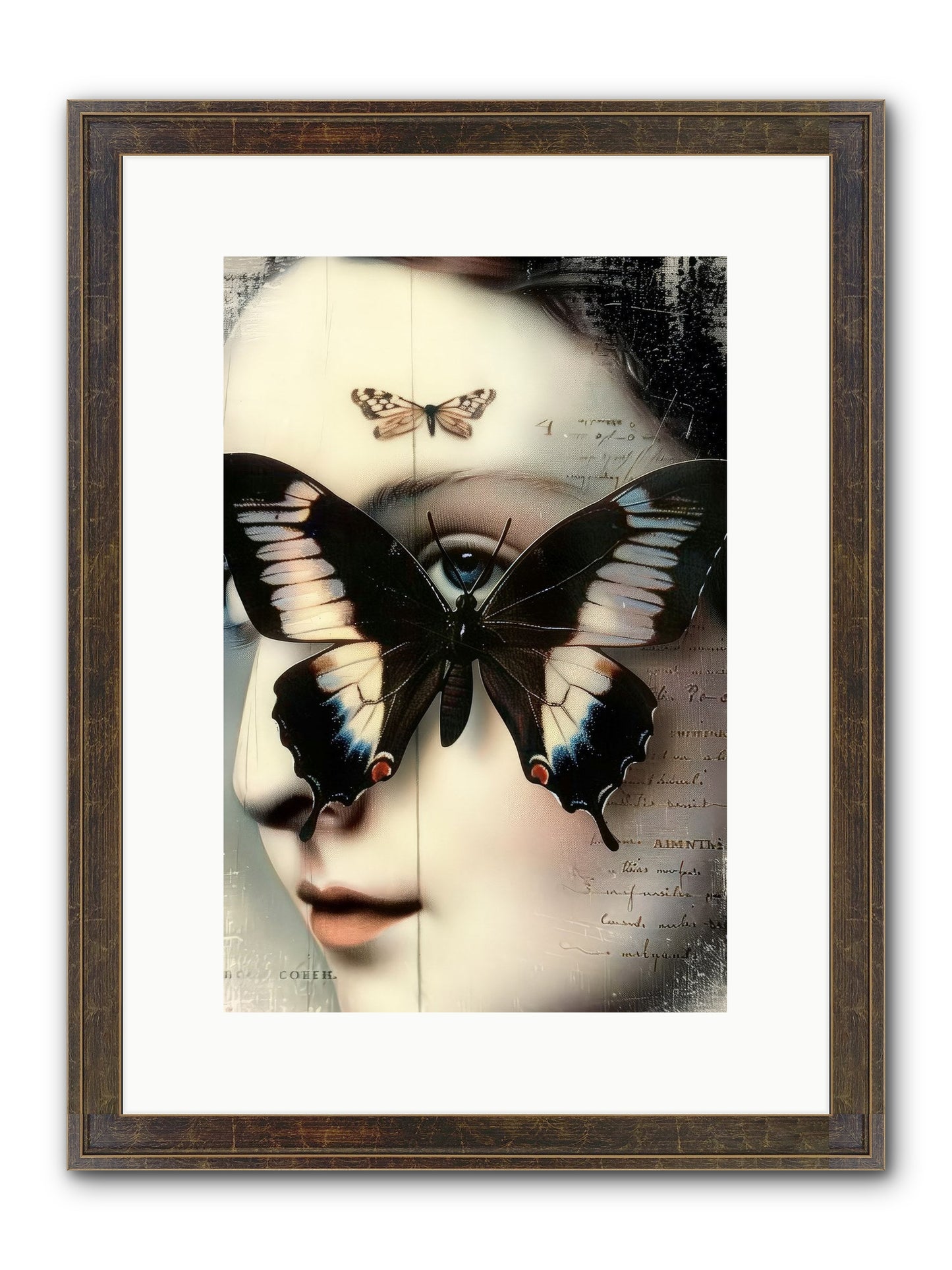 Butterfly's Last Dance Framed Print - Slimwoods Black/Gold 10x15
