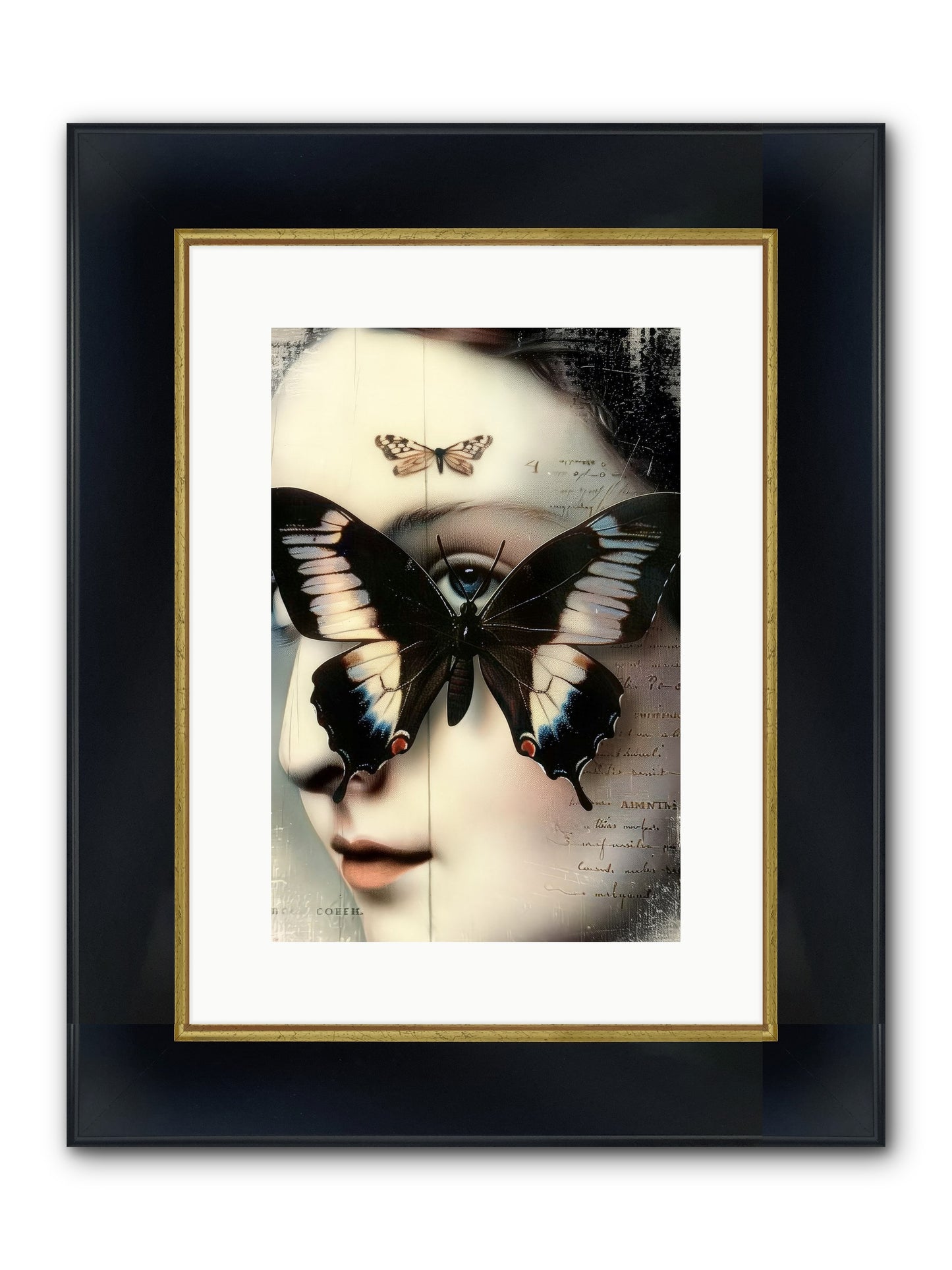 Butterfly's Last Dance Framed Print - Wide Black w/Gold 10x15
