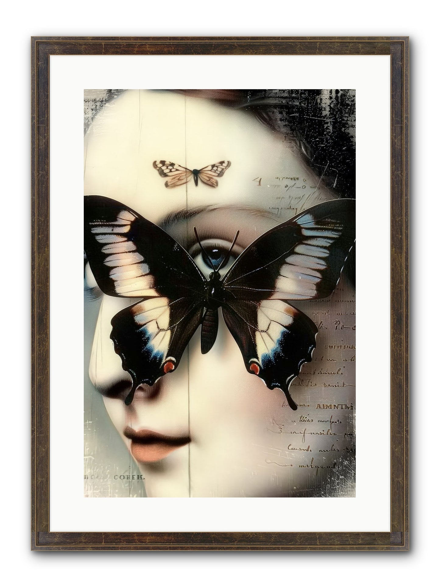 Butterfly's Last Dance Framed Print - Slimwoods Black/Gold 16x24