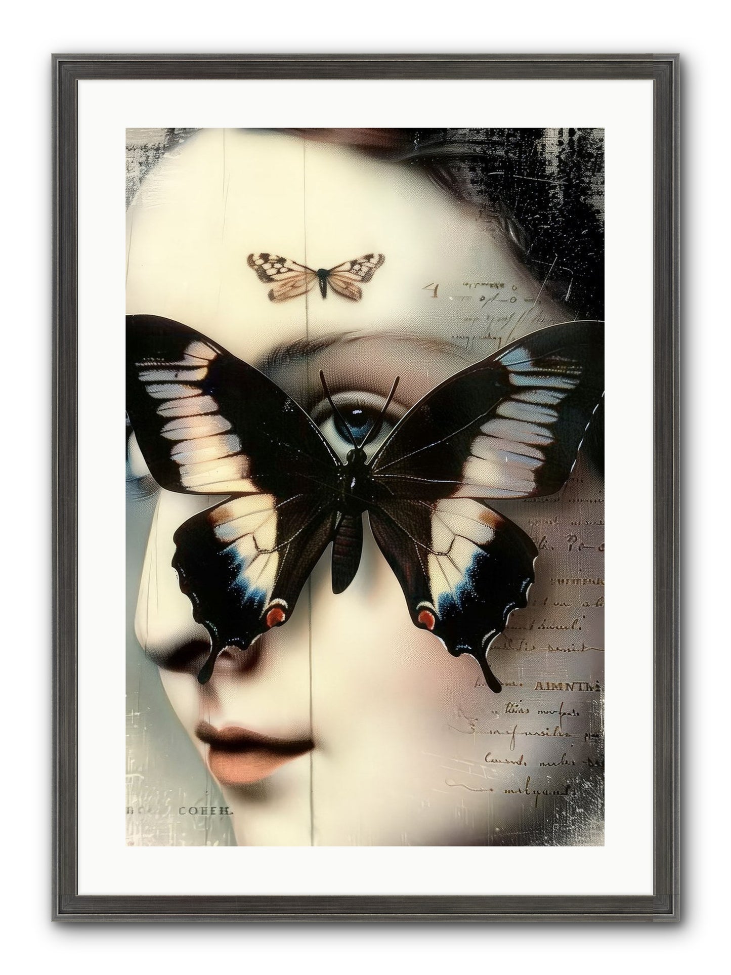 Butterfly's Last Dance Framed Print - Slimwoods Black/Silver 20x30