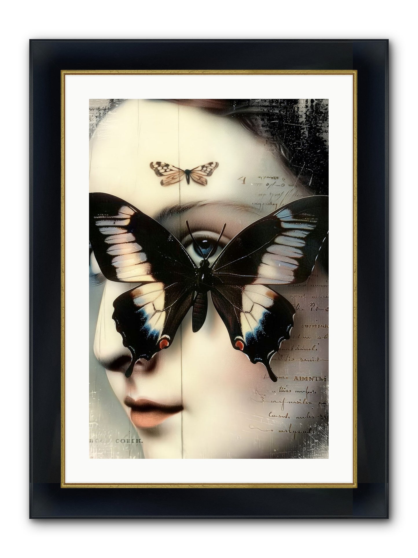 Butterfly's Last Dance Framed Print - Wide Black w/Gold 20x30