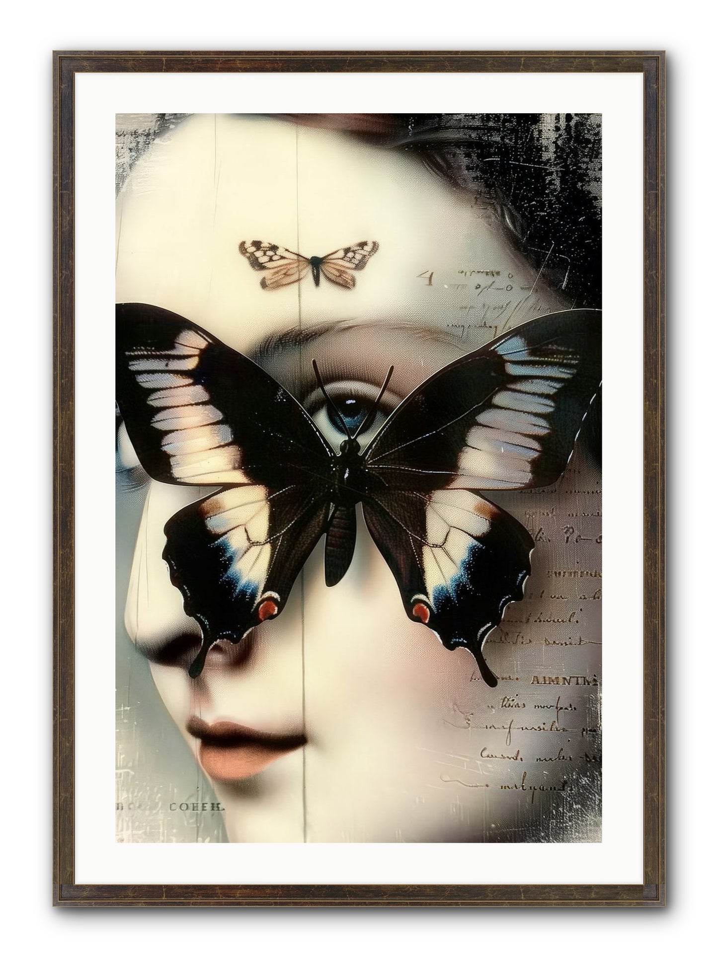 Butterfly's Last Dance Framed Print - Slimwoods Black/Gold 24x36