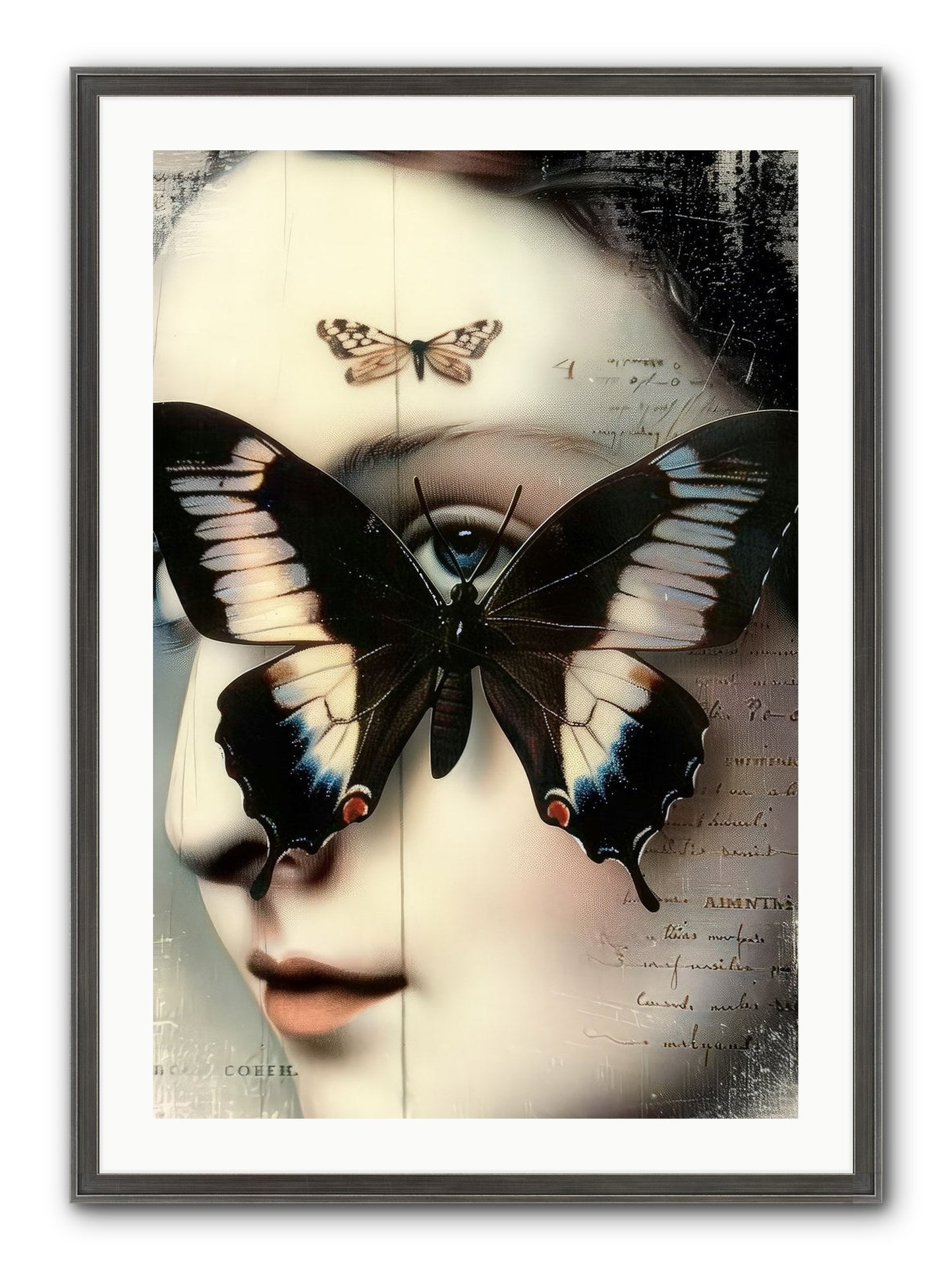 Butterfly's Last Dance Framed Print - Slimwoods Black/Silver 24x36