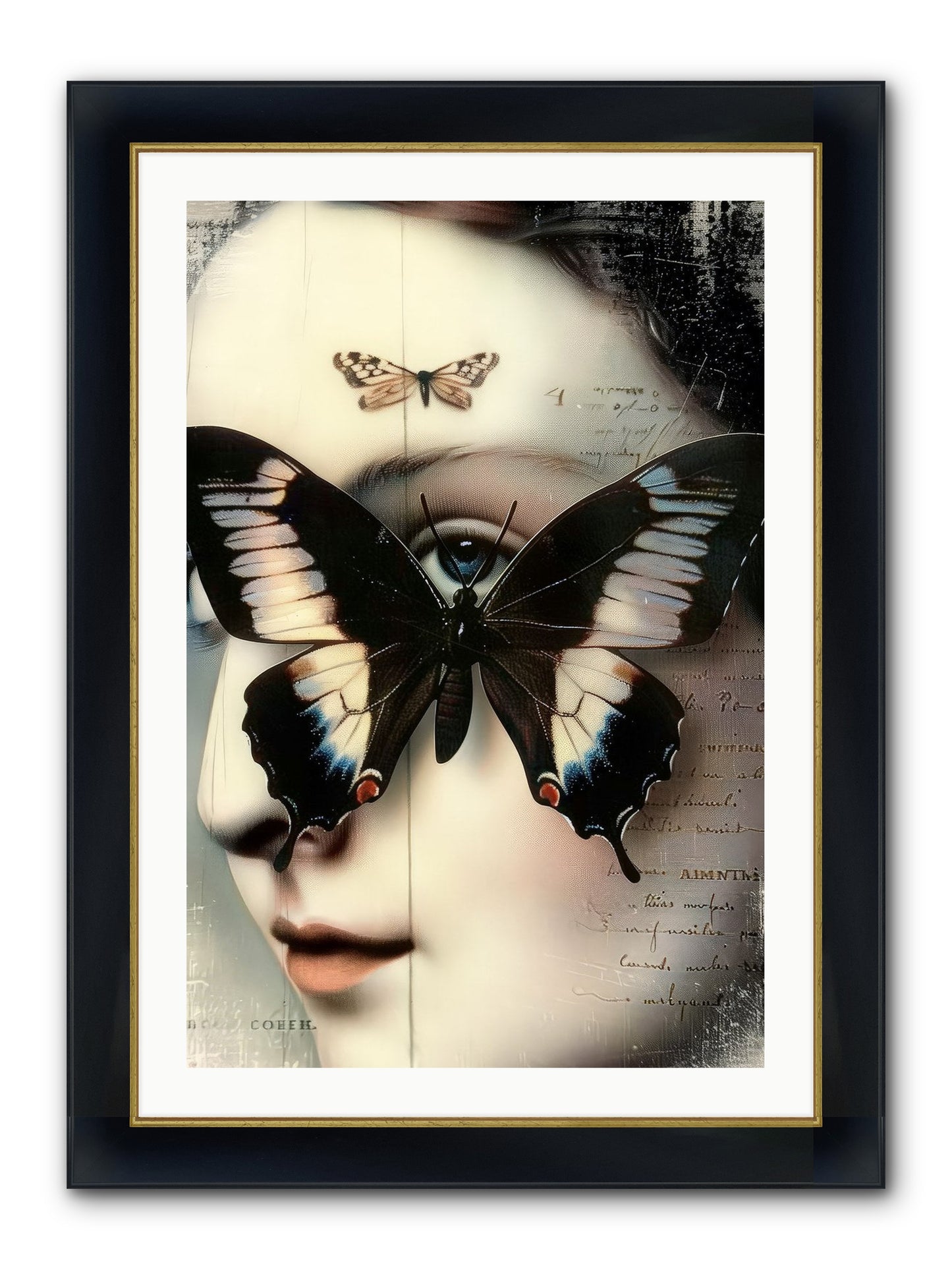 Butterfly's Last Dance Framed Print - Wide Black w/Gold 24x36