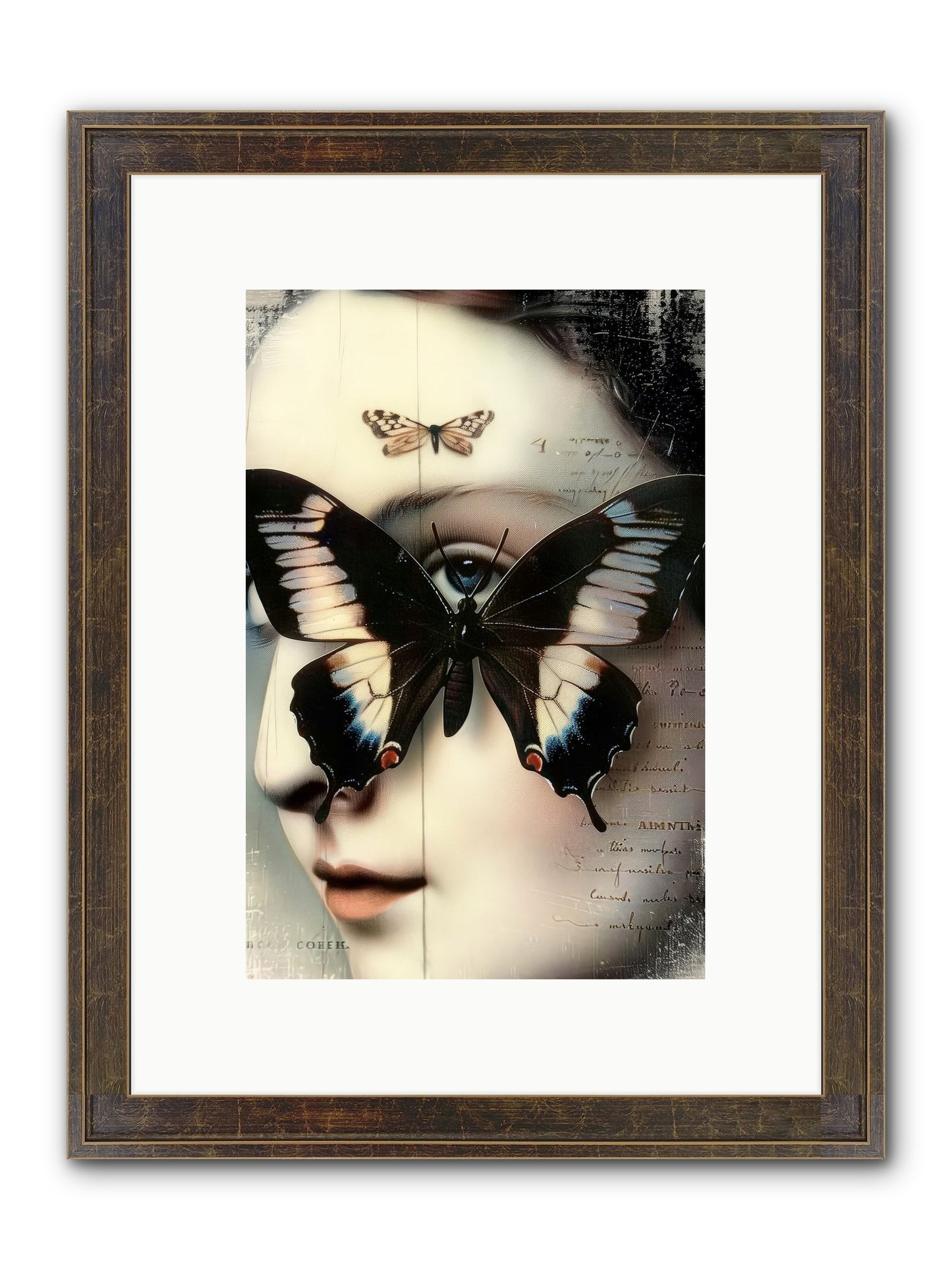 Butterfly's Last Dance Framed Print - Slimwoods Black/Gold 8x12