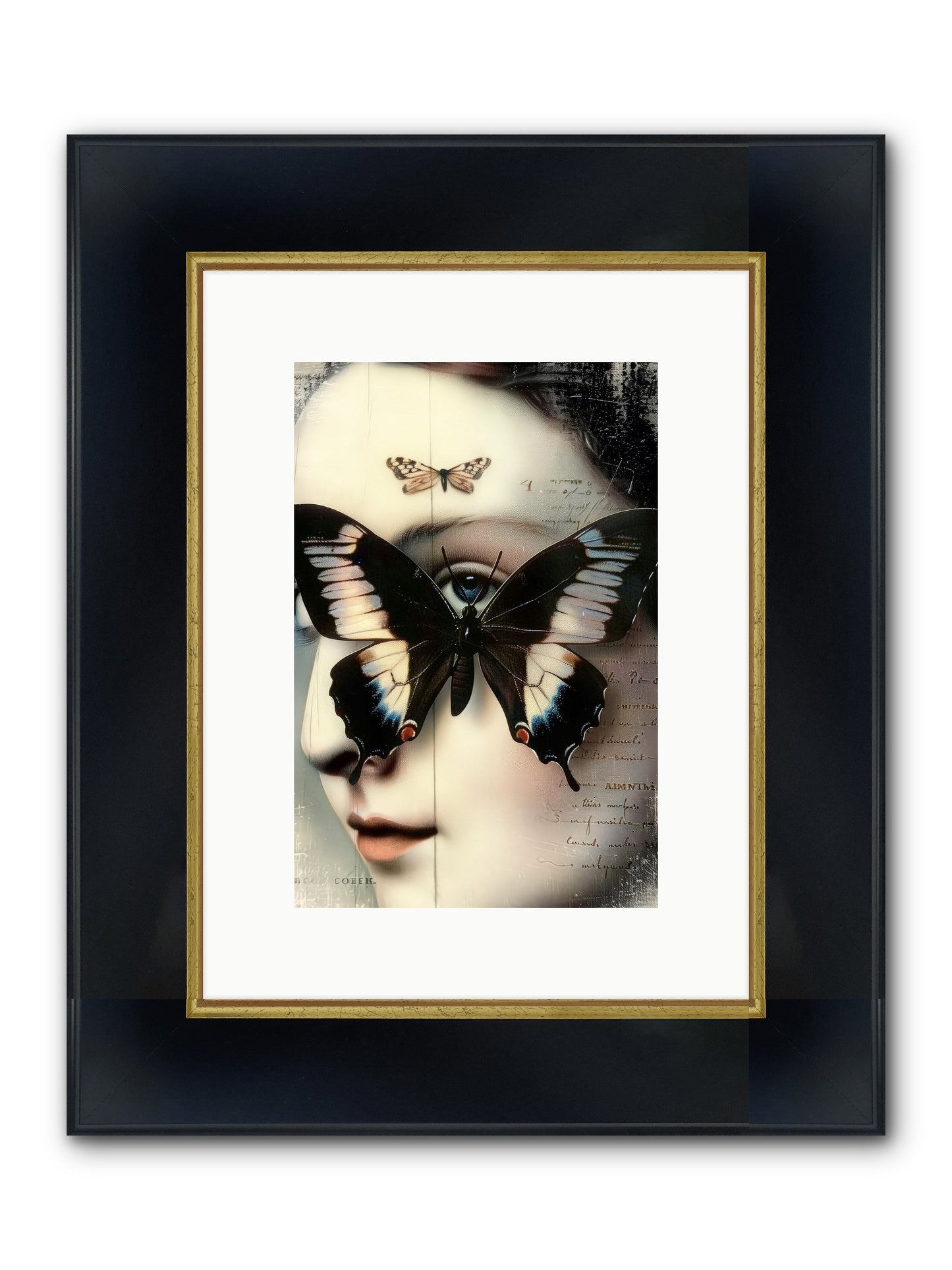 Butterfly's Last Dance Framed Print - Wide Black w/Gold 8x12