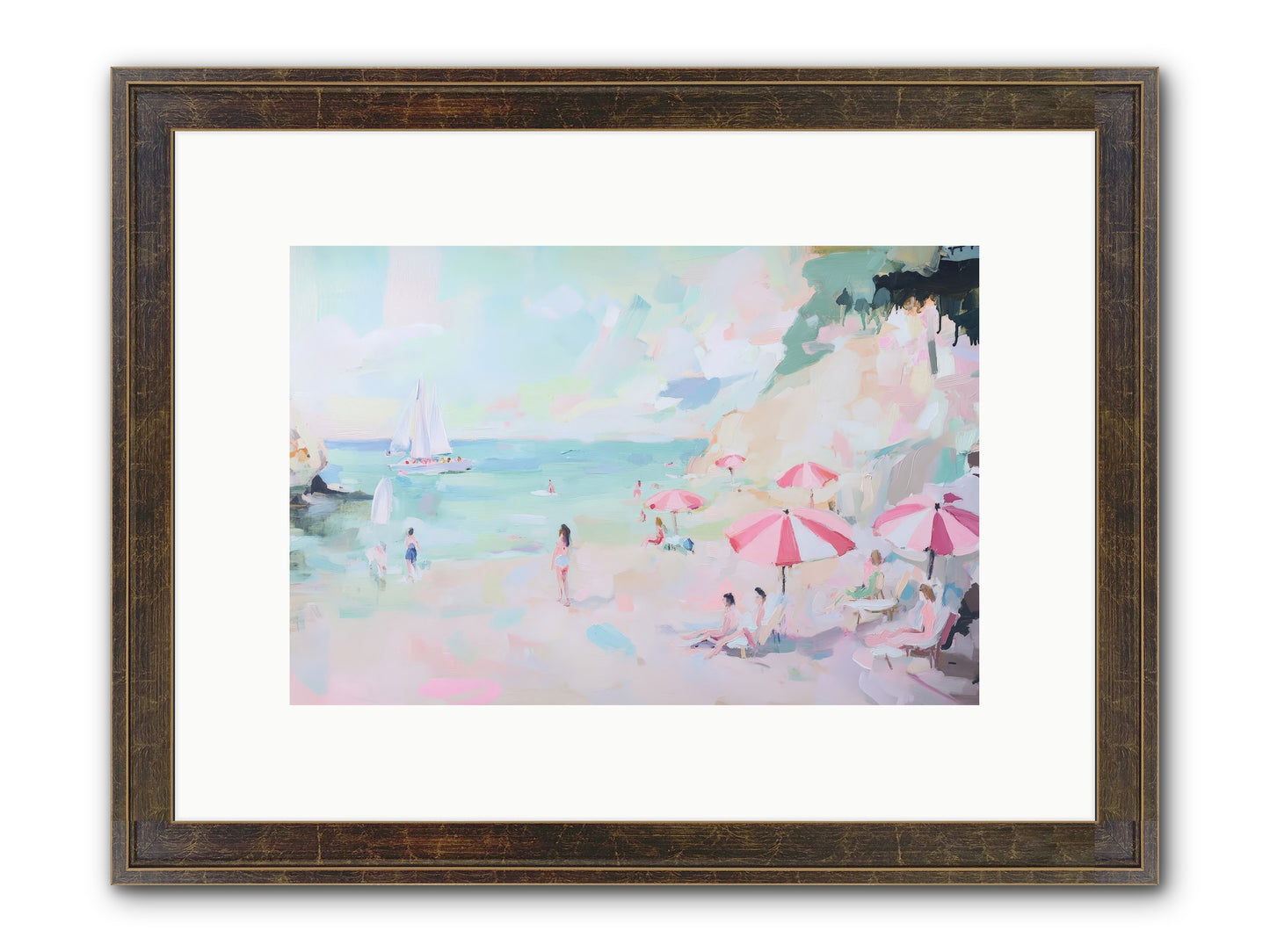 Côte D'Azur Blues Framed Print - Slimwoods Black/Gold 12x8