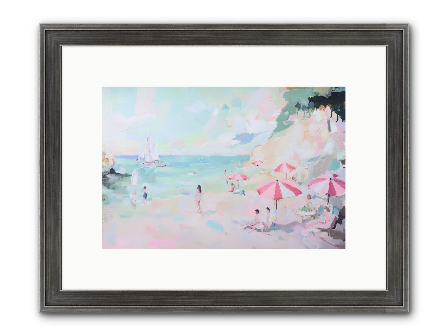 Côte D'Azur Blues Framed Print - Slimwoods Black/Silver 12x8
