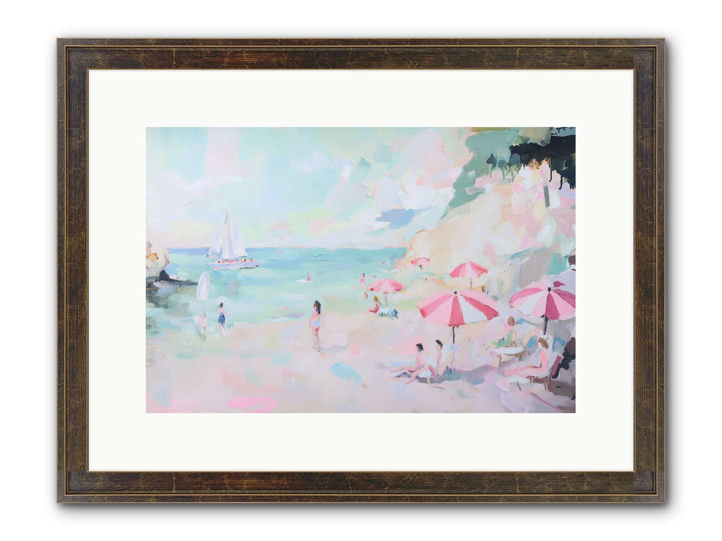 Côte D'Azur Blues Framed Print - Slimwoods Black/Gold 15x10