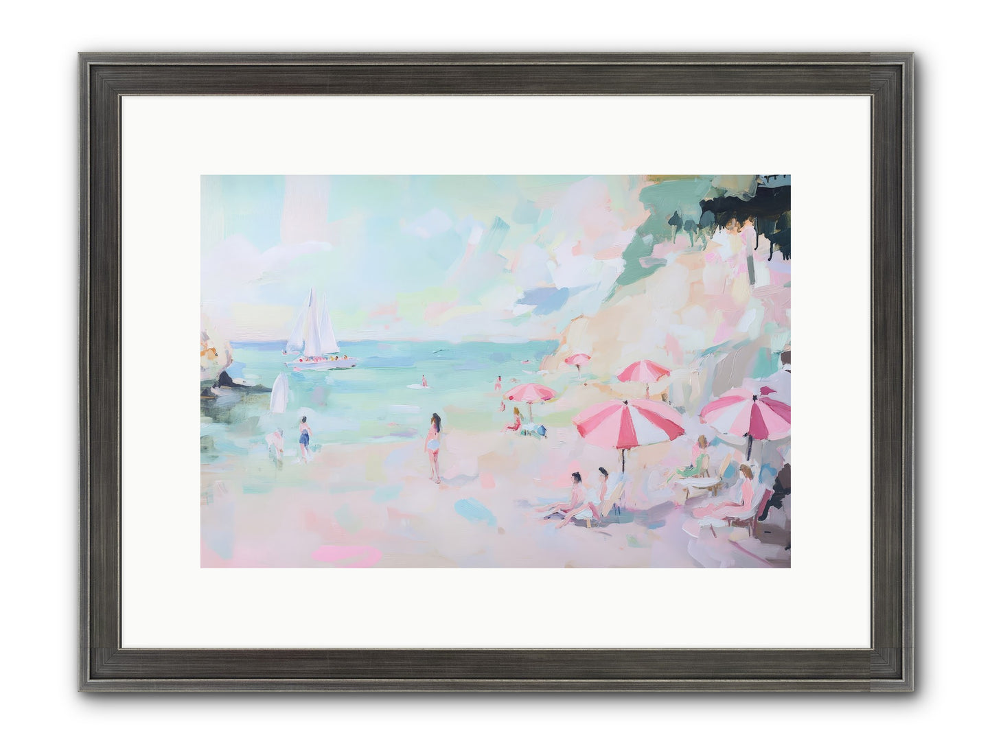 Côte D'Azur Blues Framed Print - Slimwoods Black/Silver 15x10
